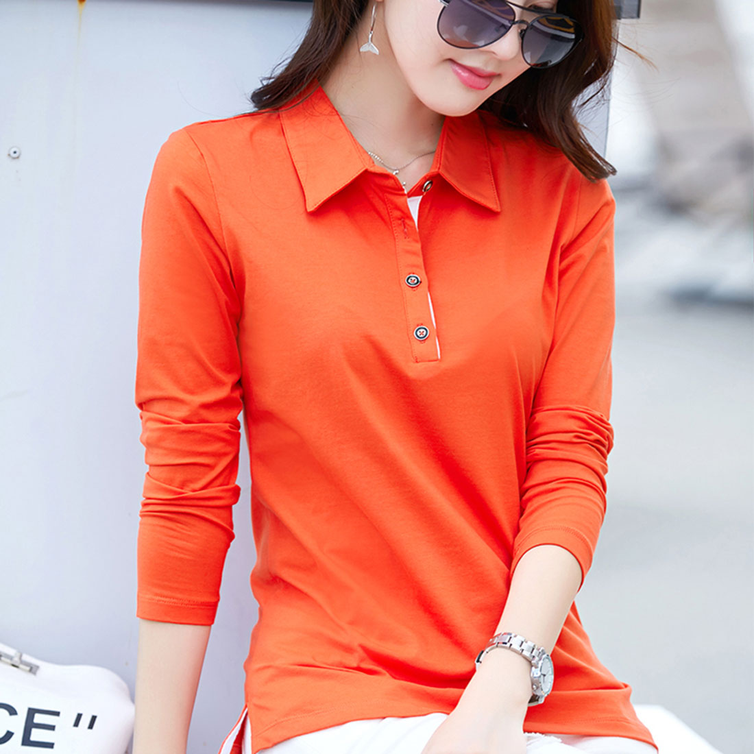BACKYARD FAMILY Polo shirt for women, spring and autumn, fu18181