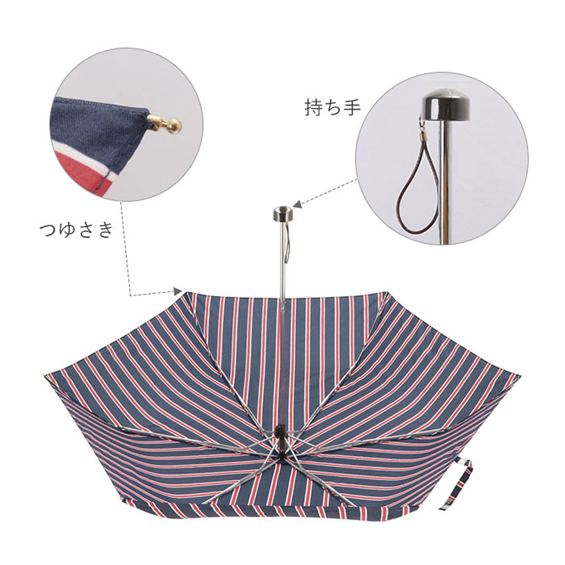 バックヤードファミリー BACKYARD FAMILY Natural basic レディース 折りたたみ傘 50cm