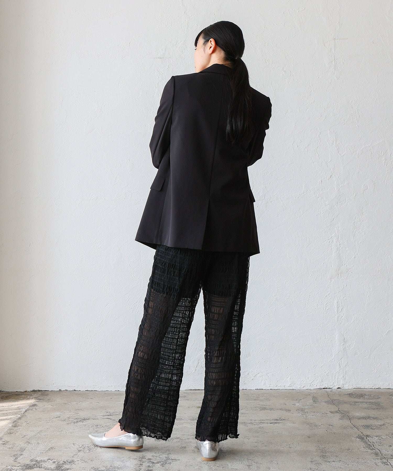 ノールール ノーライン No Rule No Line レイヤード風シアーチュールパンツ (BLACK) BLACK