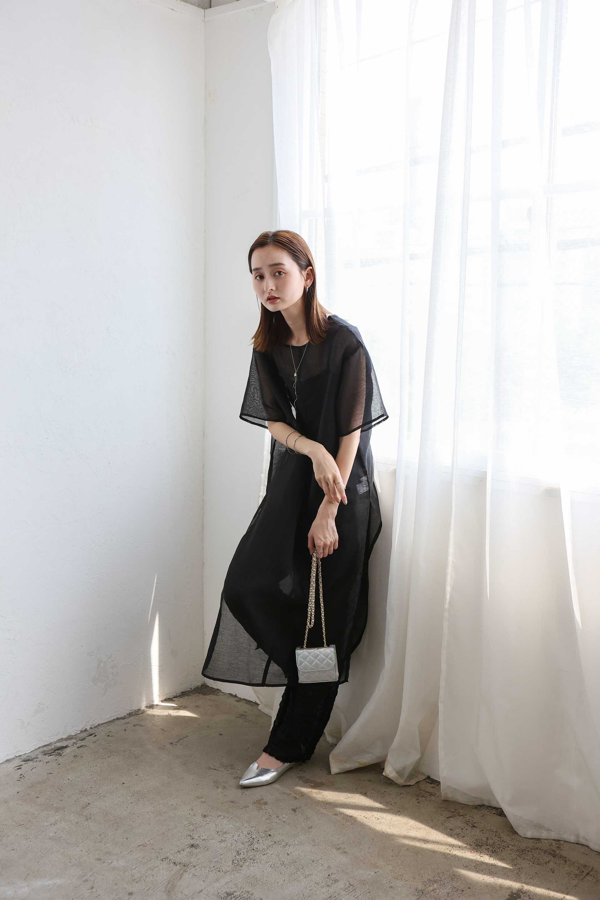 ノールール ノーライン No Rule No Line レイヤード風シアーチュールパンツ (BLACK) BLACK