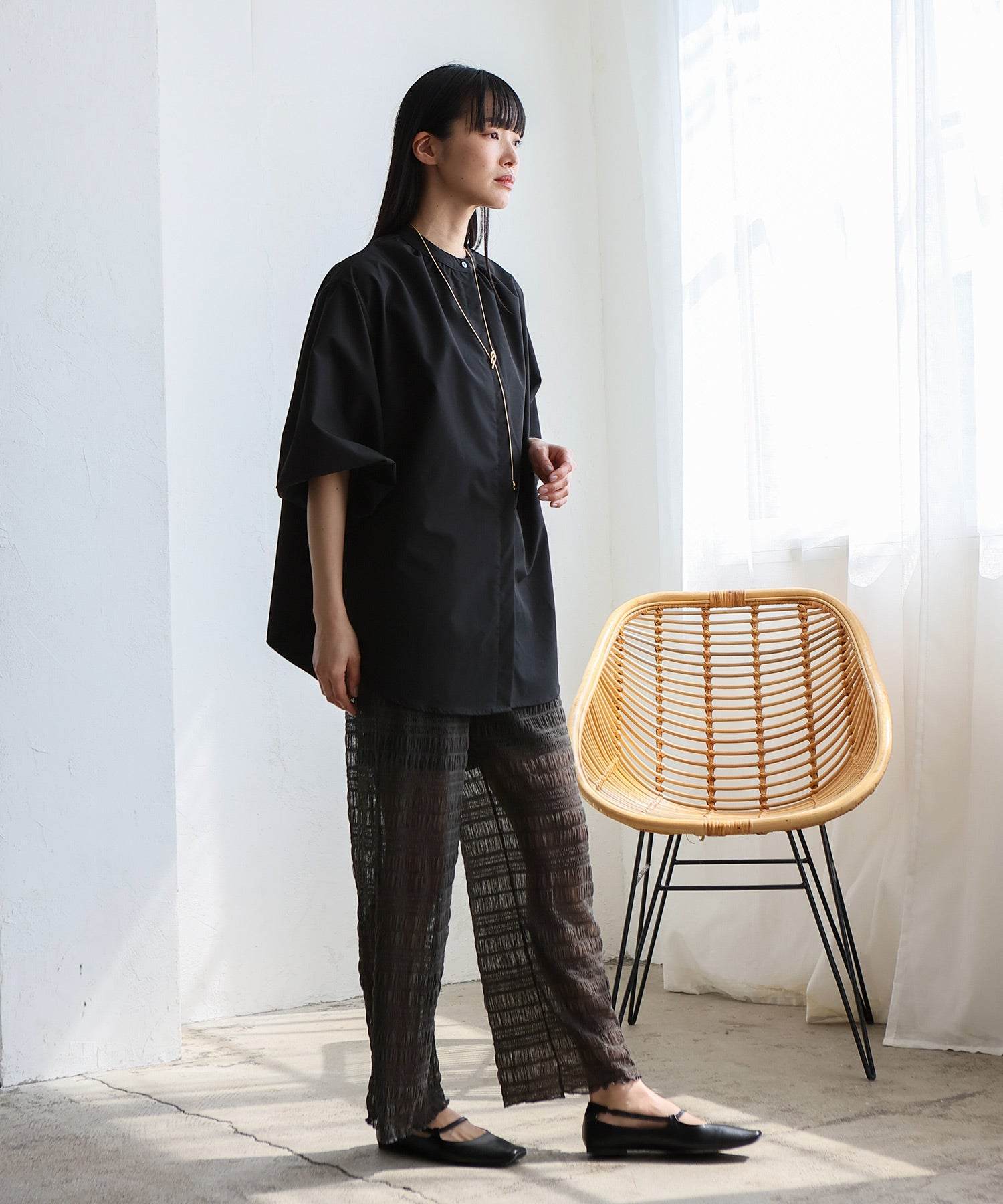 ノールール ノーライン No Rule No Line レイヤード風シアーチュールパンツ (BLACK) BLACK