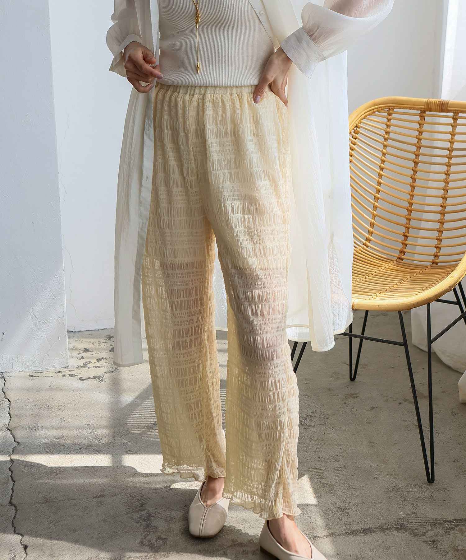 ノールール ノーライン No Rule No Line レイヤード風シアーチュールパンツ (BLACK) BLACK