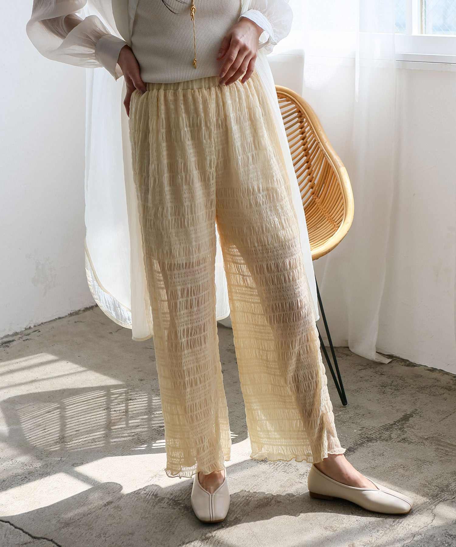 ノールール ノーライン No Rule No Line レイヤード風シアーチュールパンツ (BLACK) BLACK