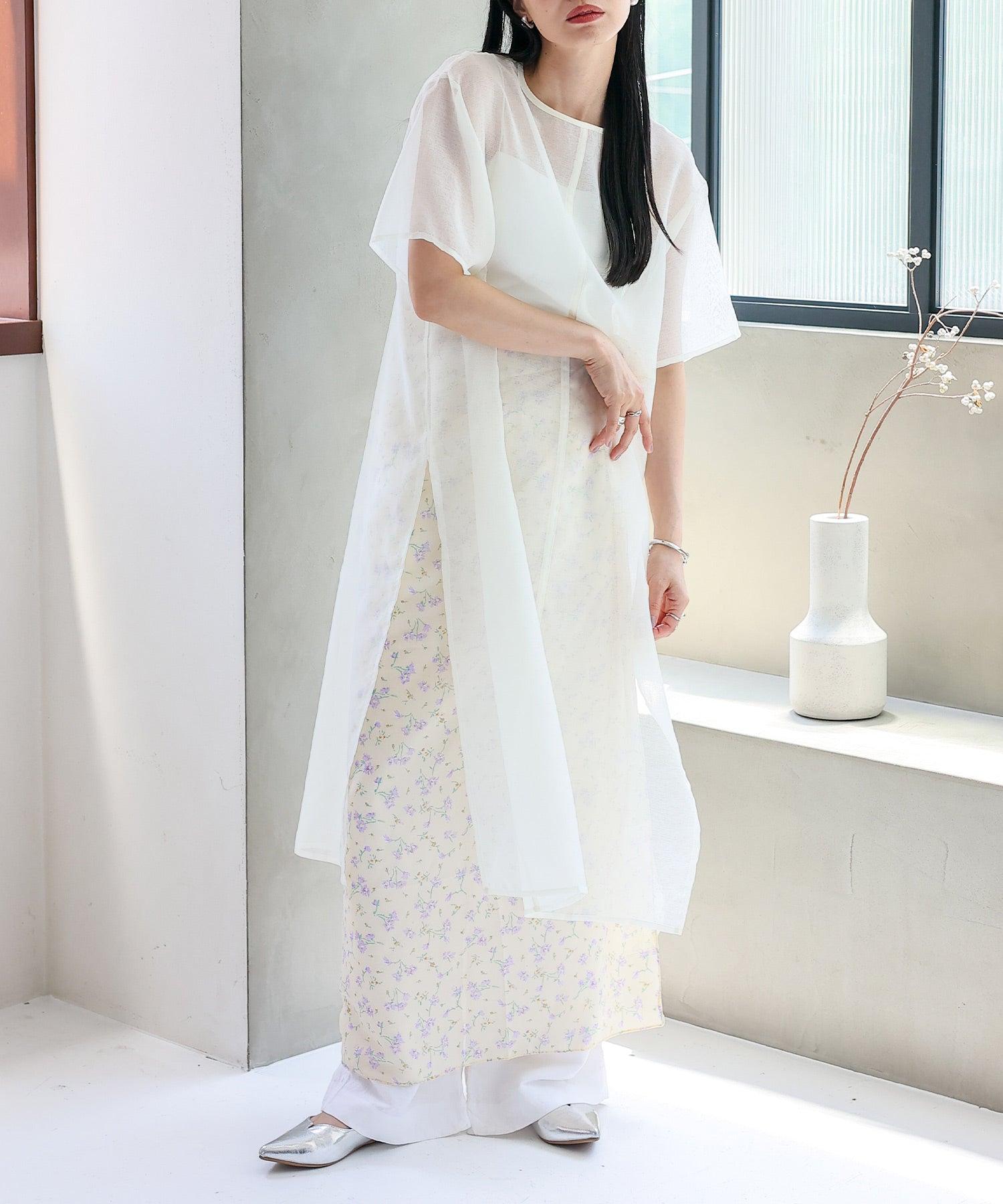 ノールール ノーライン No Rule No Line シアーロングスリットワンピース (WHITE) WHITE