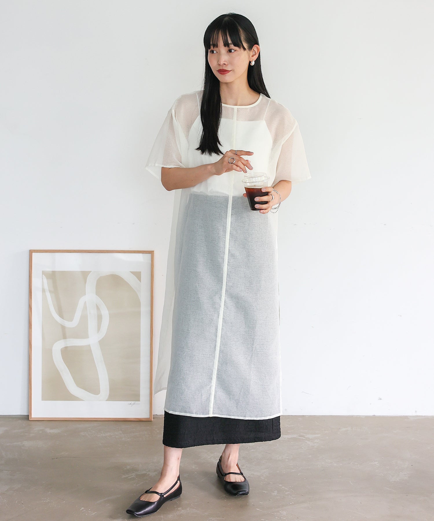 ノールール ノーライン No Rule No Line シアーロングスリットワンピース (WHITE) WHITE