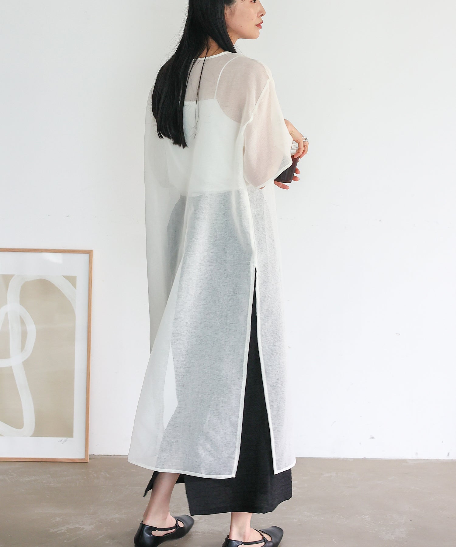 ノールール ノーライン No Rule No Line シアーロングスリットワンピース (WHITE) WHITE