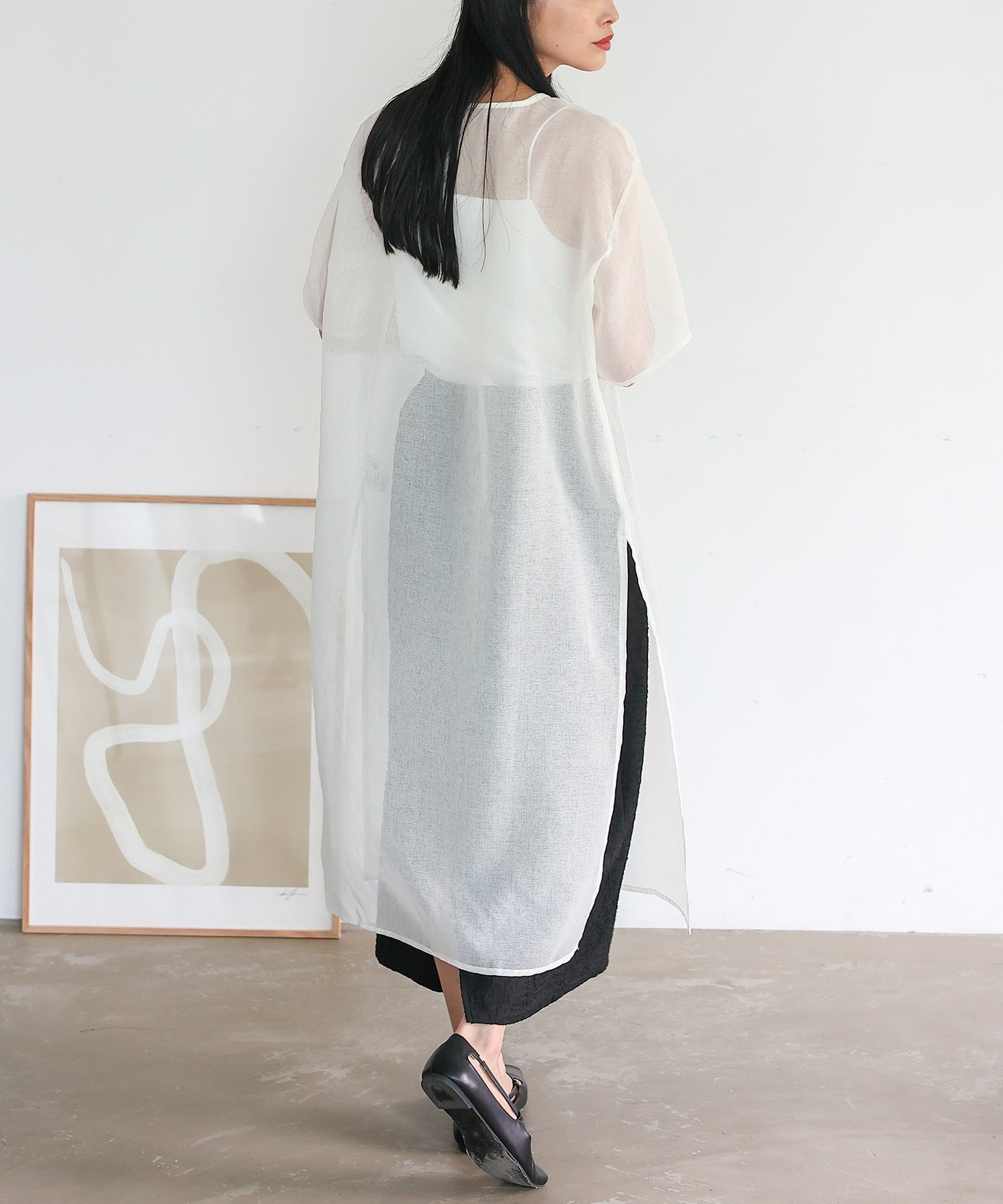 ノールール ノーライン No Rule No Line シアーロングスリットワンピース (WHITE) WHITE