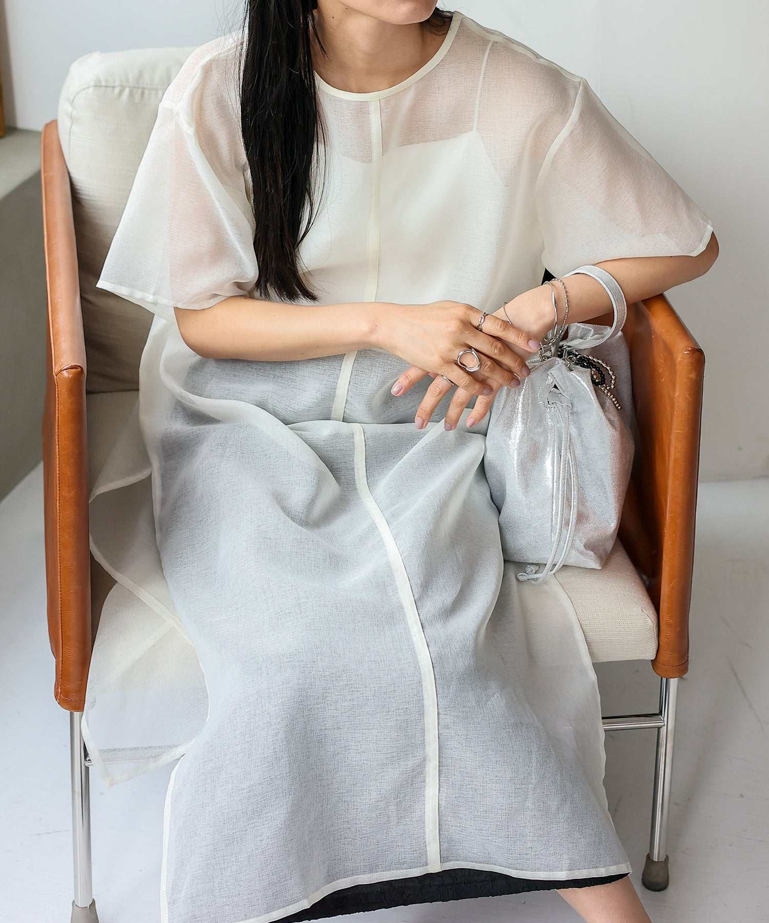 ノールール ノーライン No Rule No Line シアーロングスリットワンピース (WHITE) WHITE