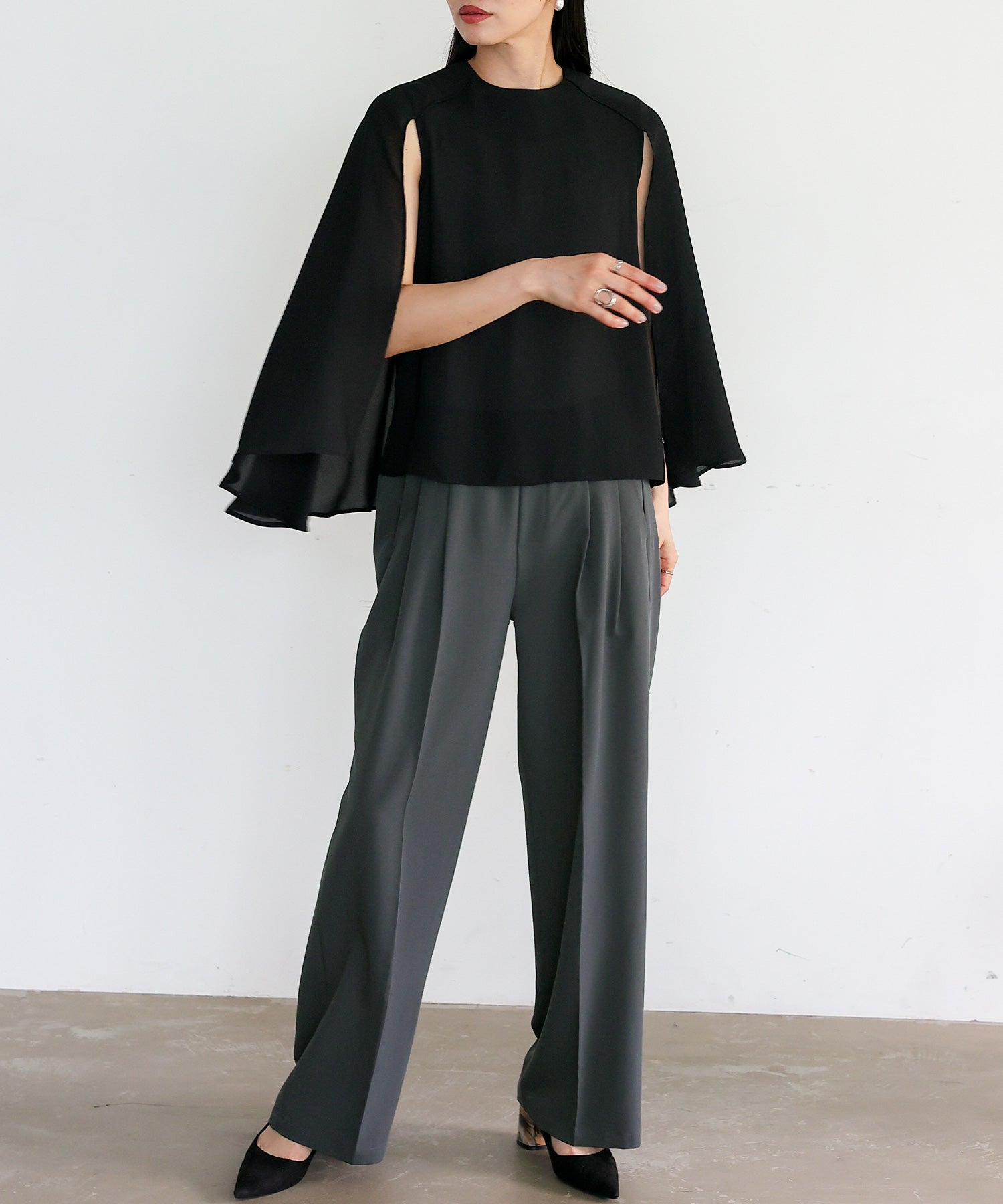 ノールール ノーライン No Rule No Line センタープレスタックストレートパンツ (CHARCOAL) CHARCOAL