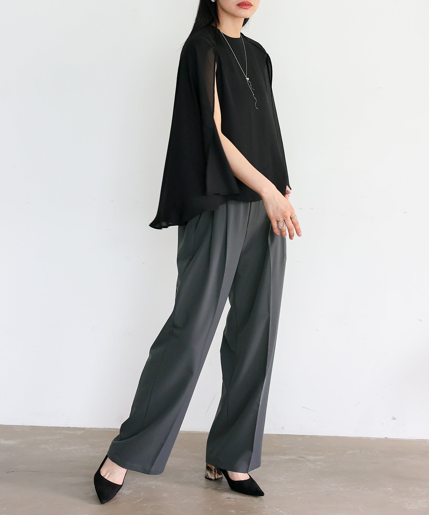 ノールール ノーライン No Rule No Line センタープレスタックストレートパンツ (CHARCOAL) CHARCOAL