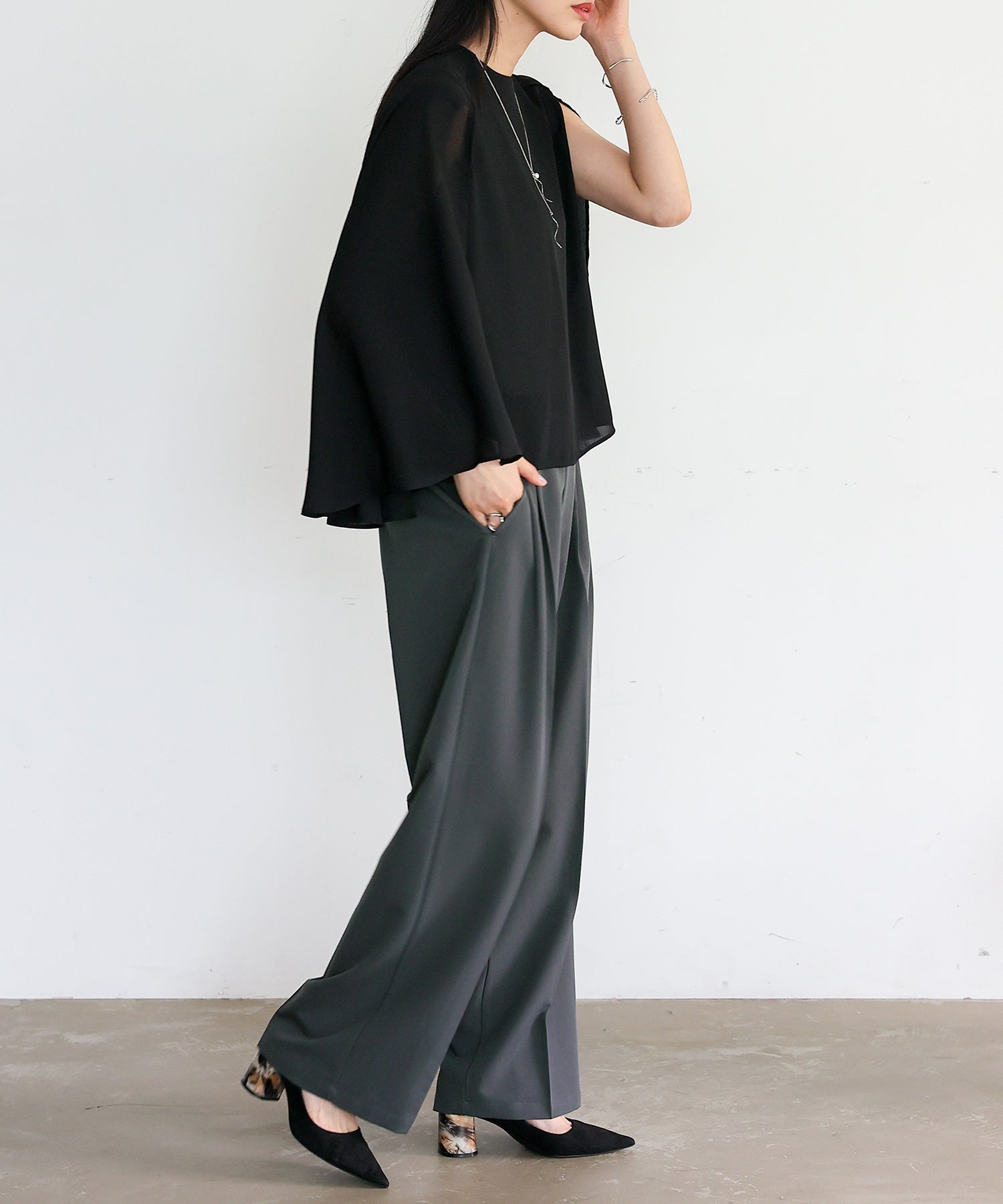 ノールール ノーライン No Rule No Line センタープレスタックストレートパンツ (CHARCOAL) CHARCOAL