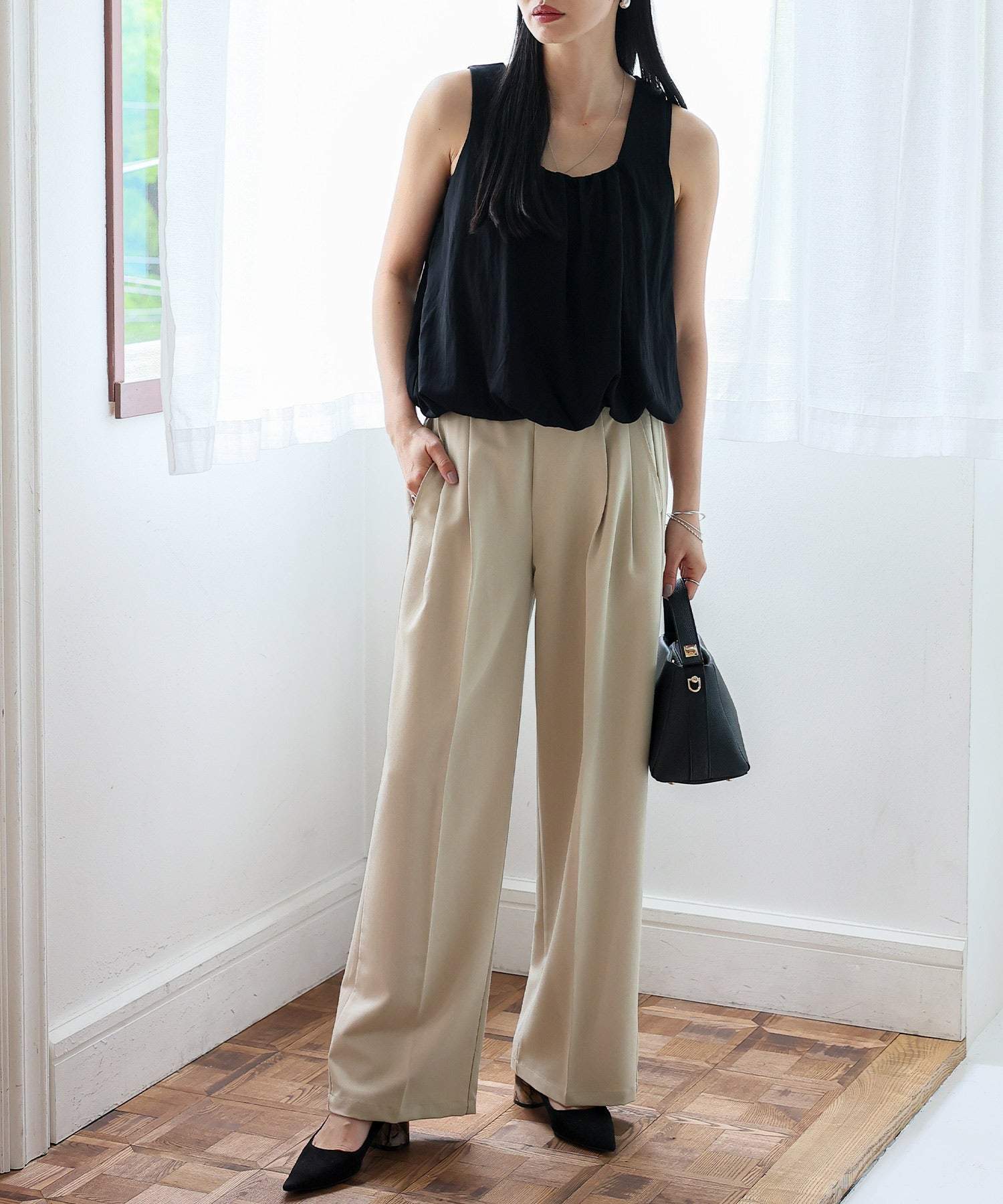 ノールール ノーライン No Rule No Line センタープレスタックストレートパンツ (CHARCOAL) CHARCOAL