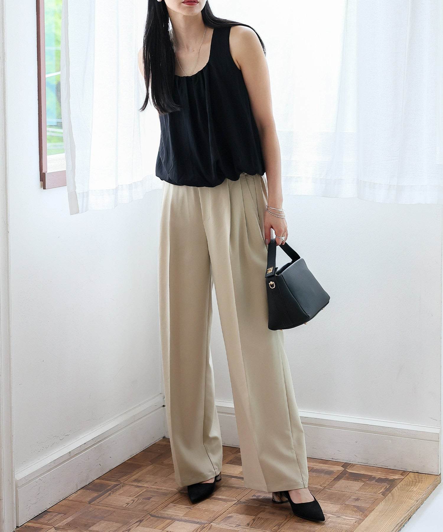 ノールール ノーライン No Rule No Line センタープレスタックストレートパンツ (CHARCOAL) CHARCOAL