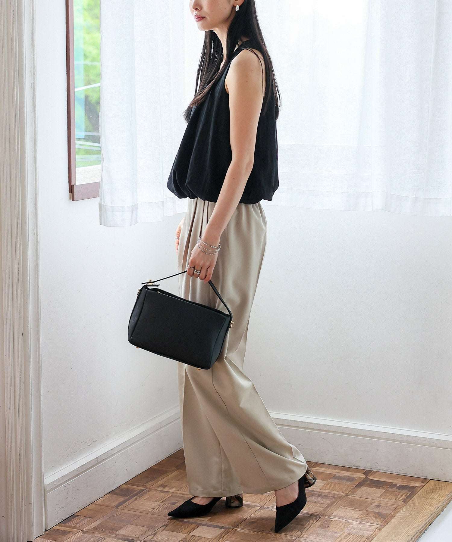 ノールール ノーライン No Rule No Line センタープレスタックストレートパンツ (CHARCOAL) CHARCOAL