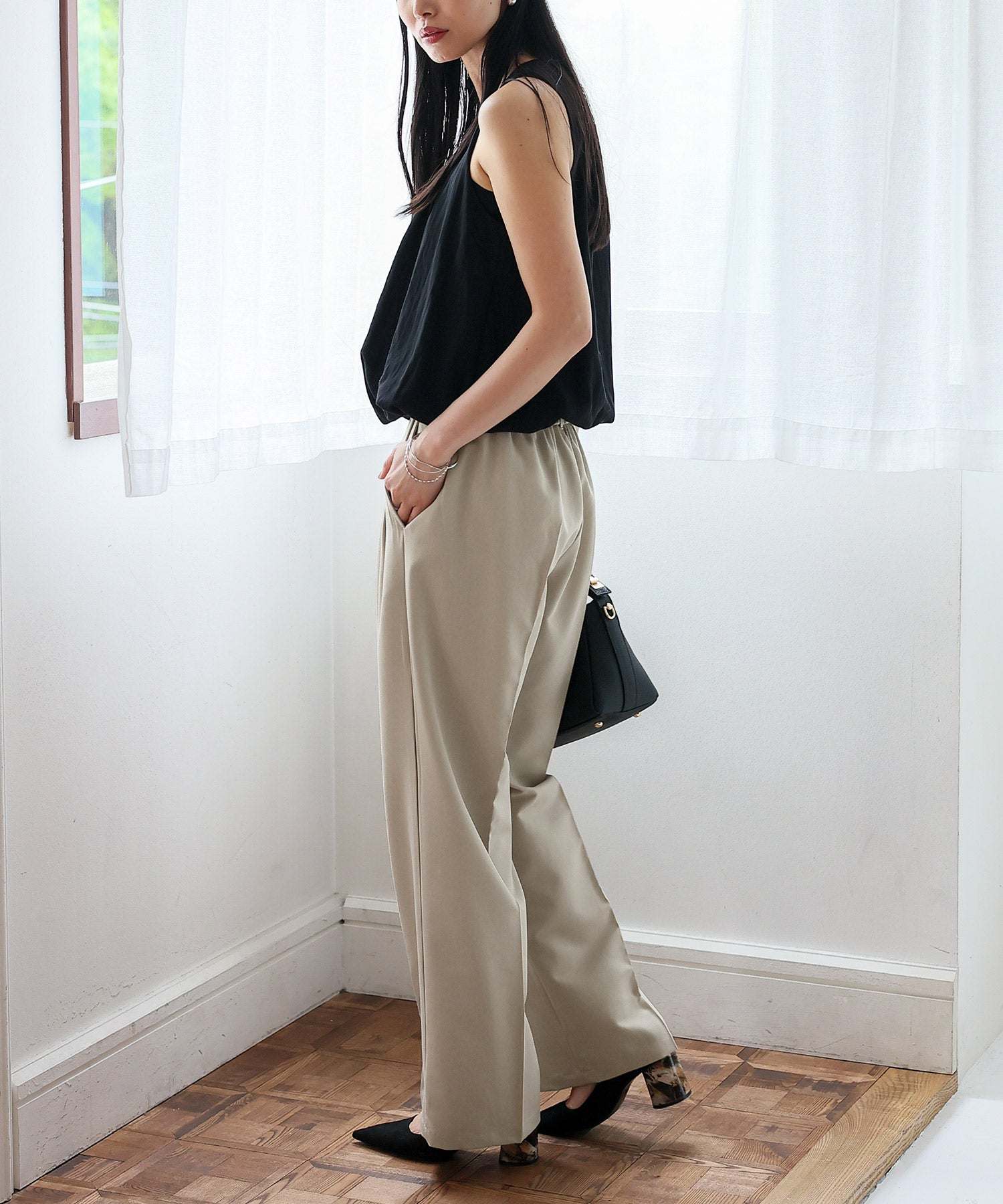 ノールール ノーライン No Rule No Line センタープレスタックストレートパンツ (CHARCOAL) CHARCOAL