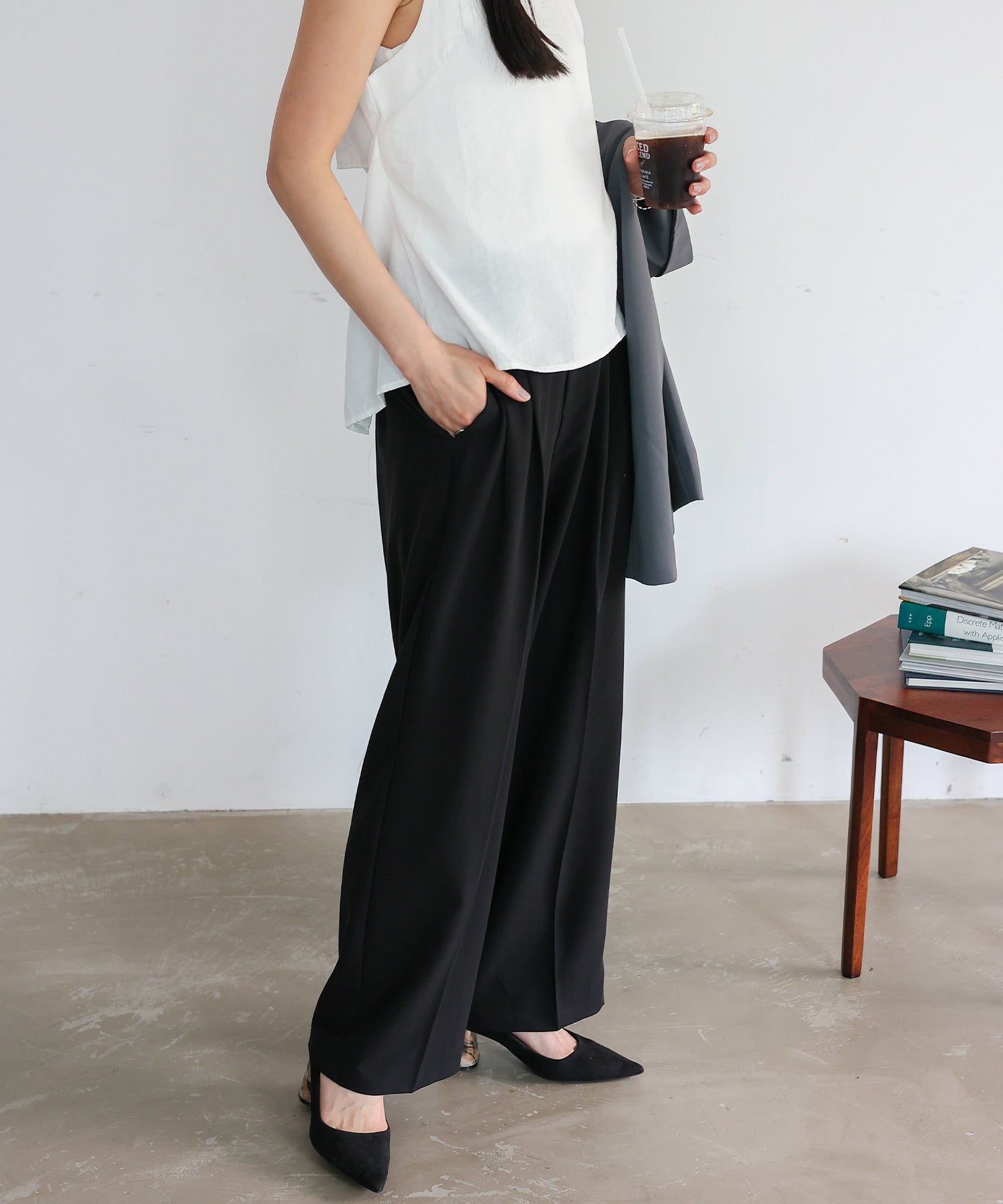 ノールール ノーライン No Rule No Line センタープレスタックストレートパンツ (CHARCOAL) CHARCOAL