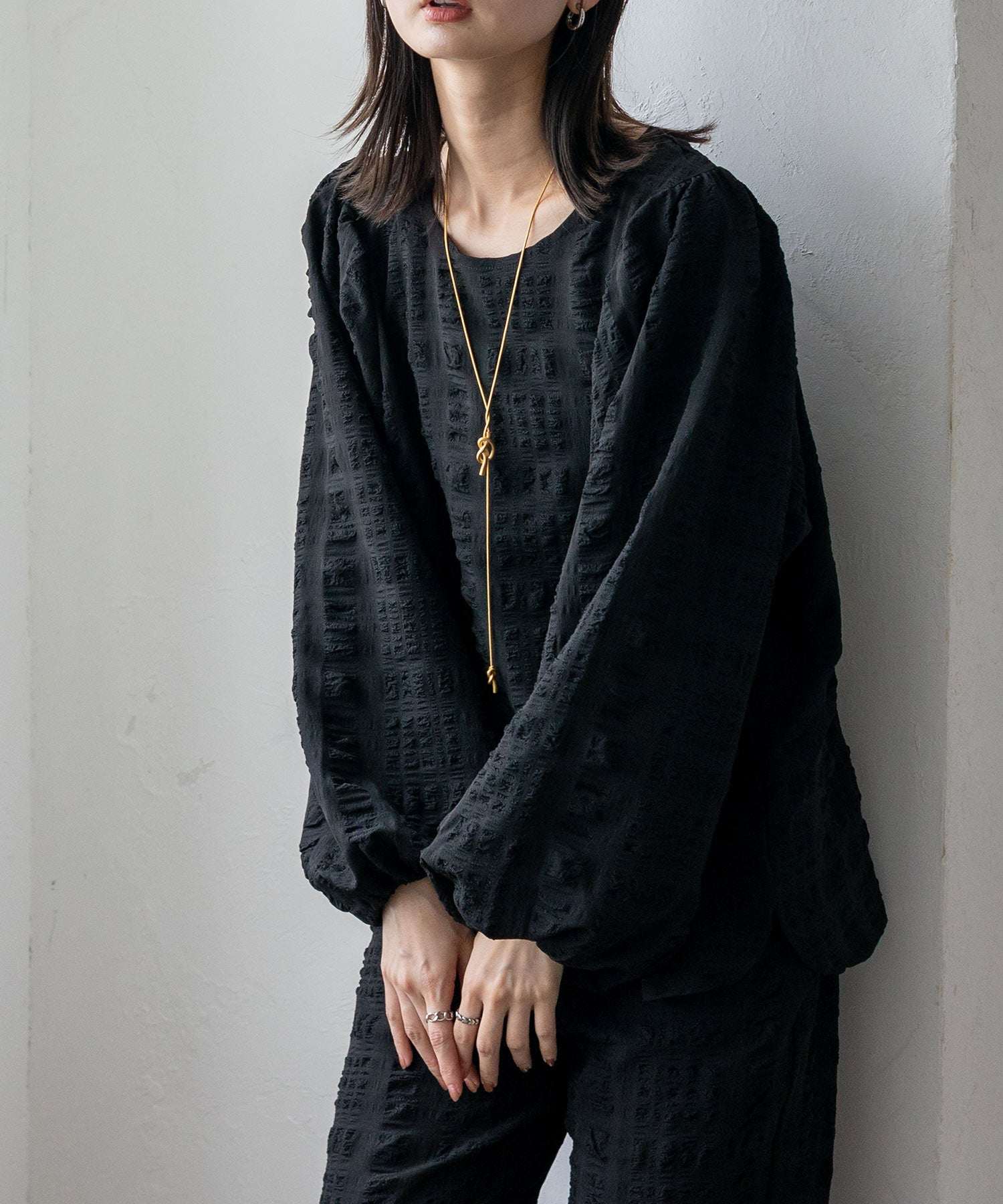 ノールール ノーライン No Rule No Line ボリュームスリーブブラウス (BLACK) BLACK