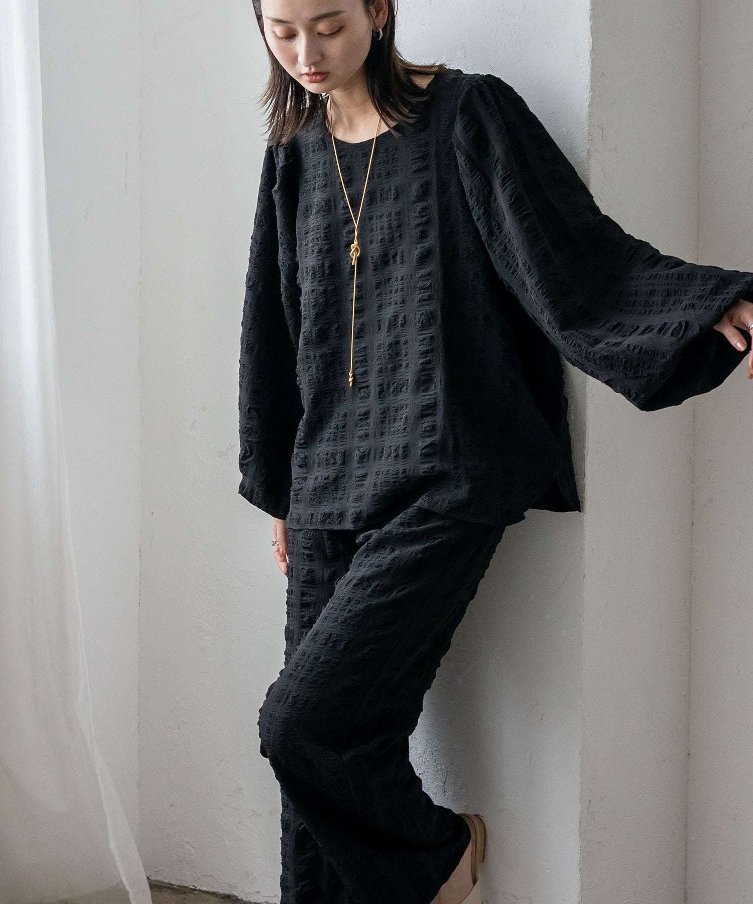 ノールール ノーライン No Rule No Line ボリュームスリーブブラウス (BLACK) BLACK