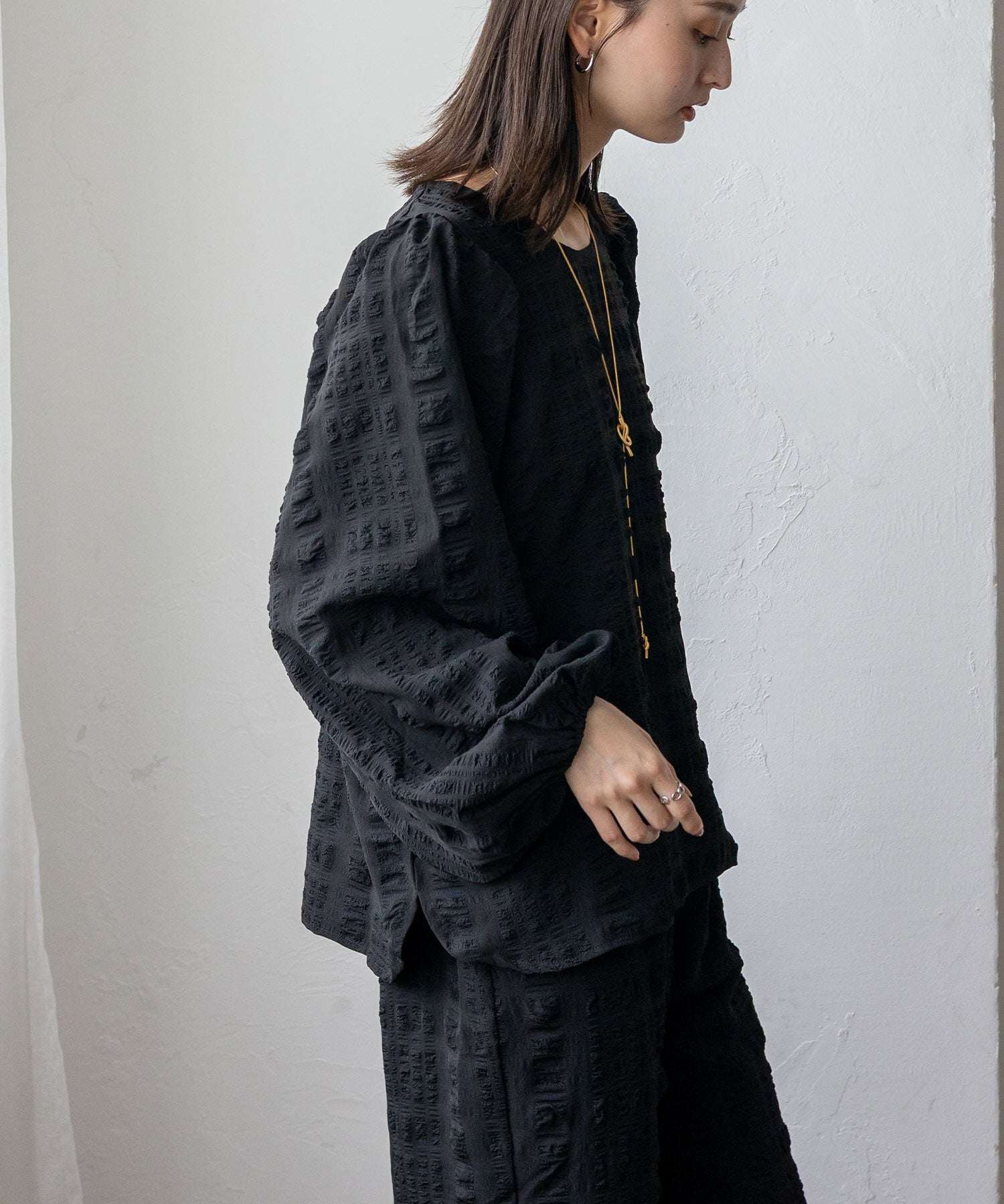 ノールール ノーライン No Rule No Line ボリュームスリーブブラウス (BLACK) BLACK