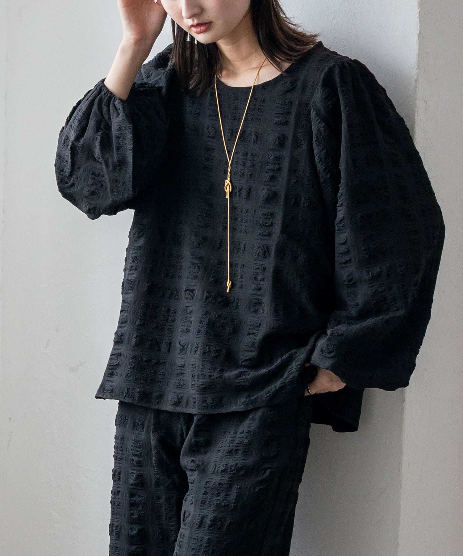 ノールール ノーライン No Rule No Line ボリュームスリーブブラウス (BLACK) BLACK