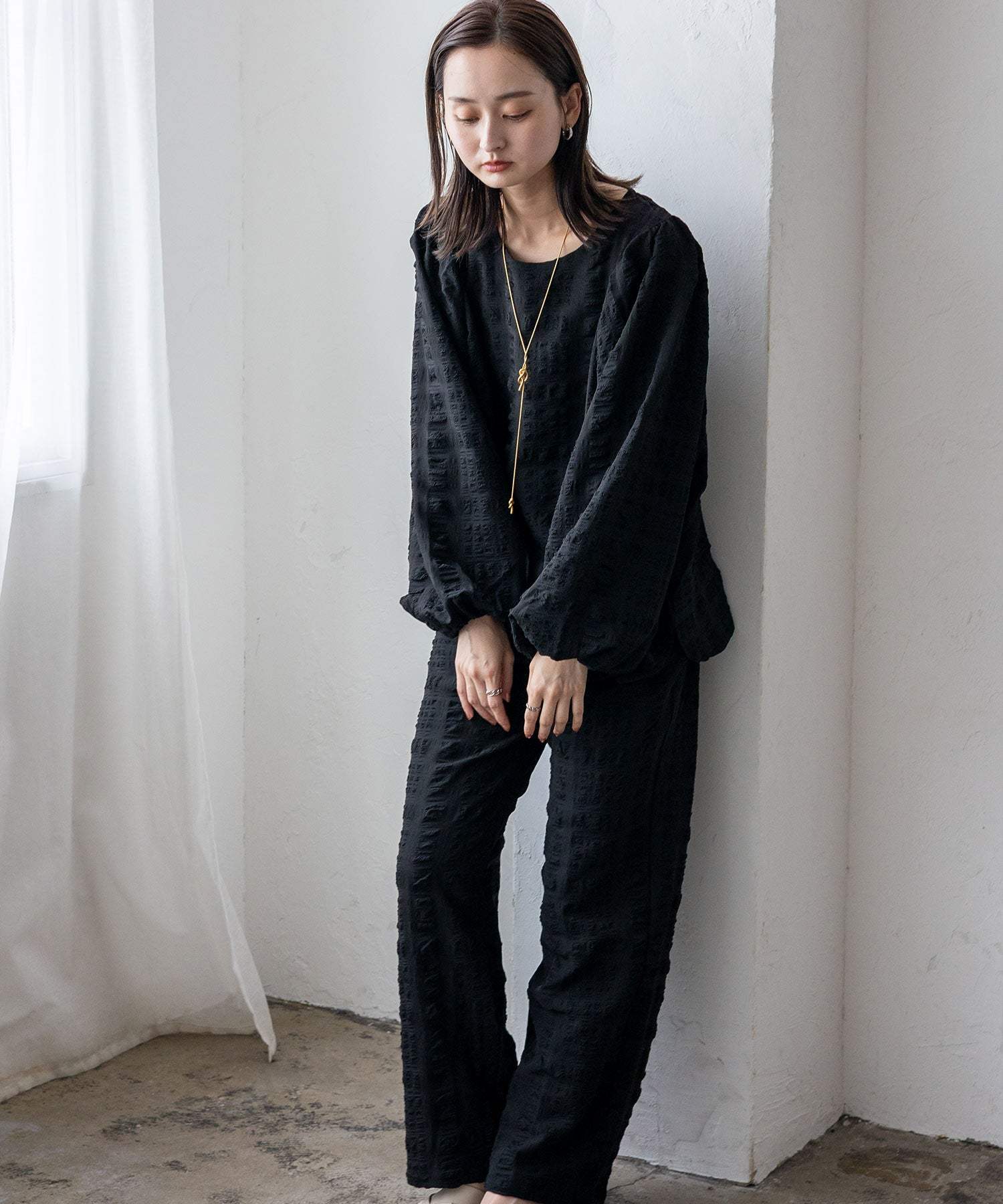 ノールール ノーライン No Rule No Line ボリュームスリーブブラウス (BLACK) BLACK