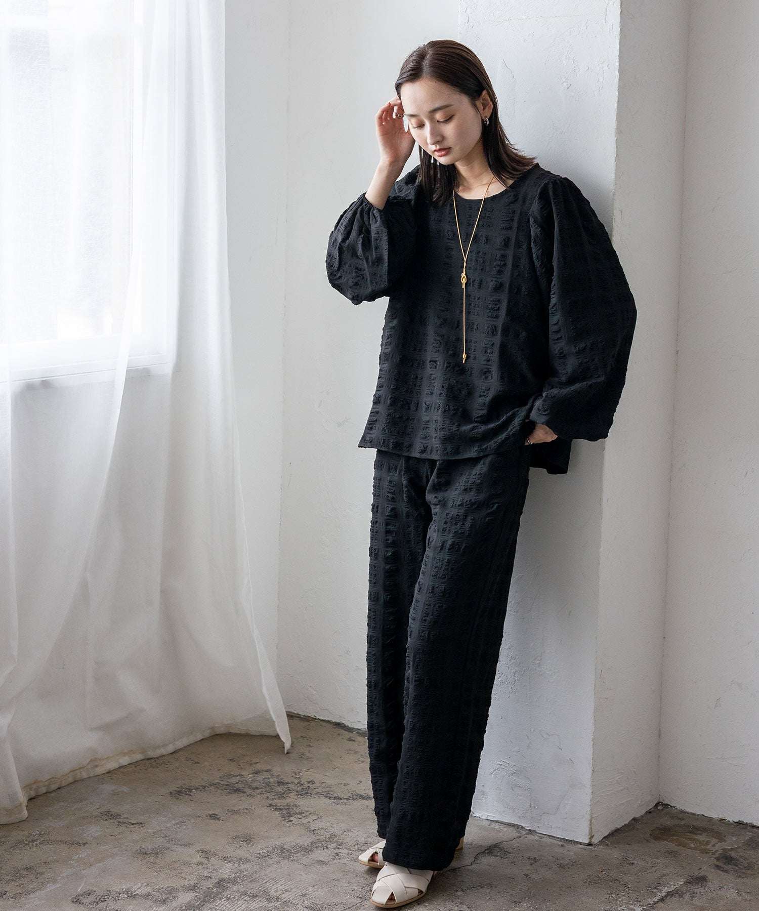 ノールール ノーライン No Rule No Line ボリュームスリーブブラウス (BLACK) BLACK