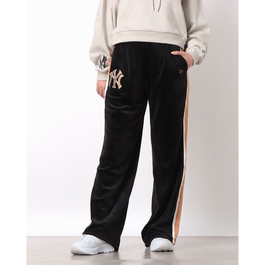 ニューエラ NEW ERA NEW ERA ニューエラ レディース ベロア トラック ロングパンツ MLB VELOUR TRCK PANT (NY ブラック) NY ブラック