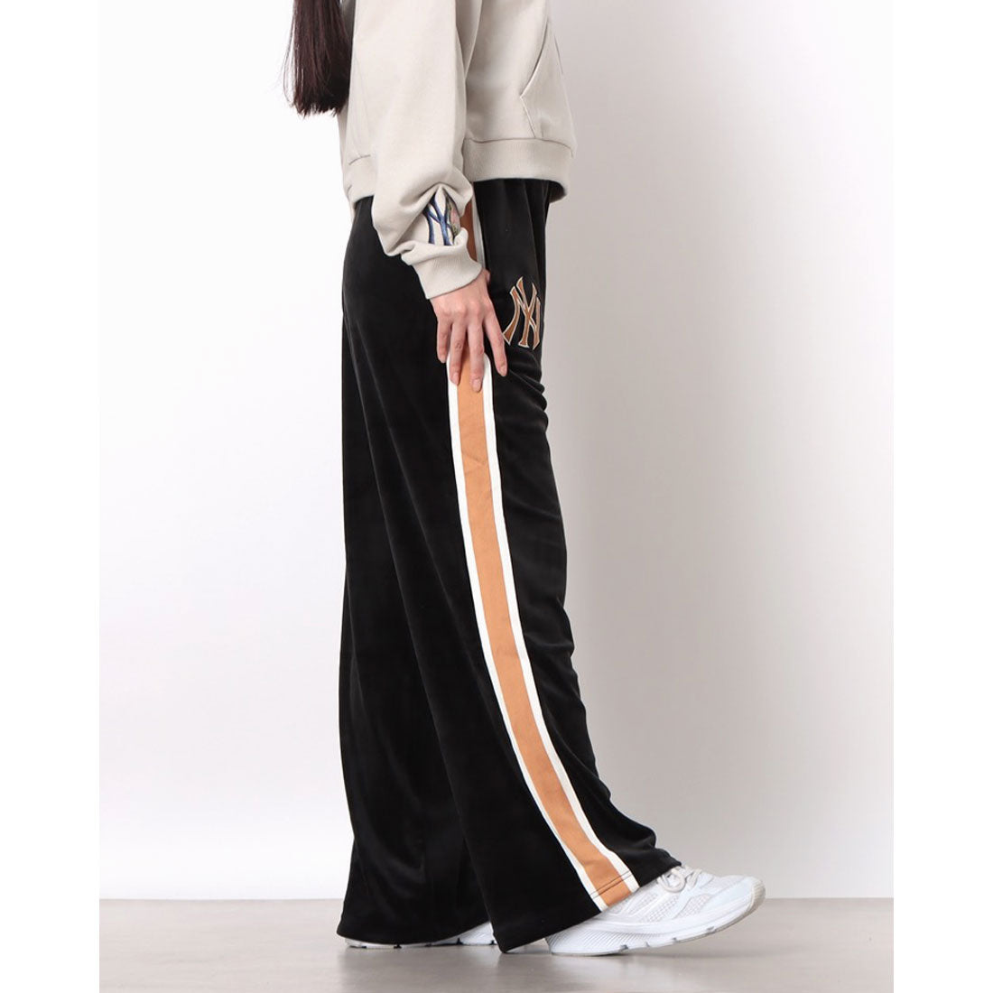 ニューエラ NEW ERA NEW ERA ニューエラ レディース ベロア トラック ロングパンツ MLB VELOUR TRCK PANT (NY ブラック) NY ブラック