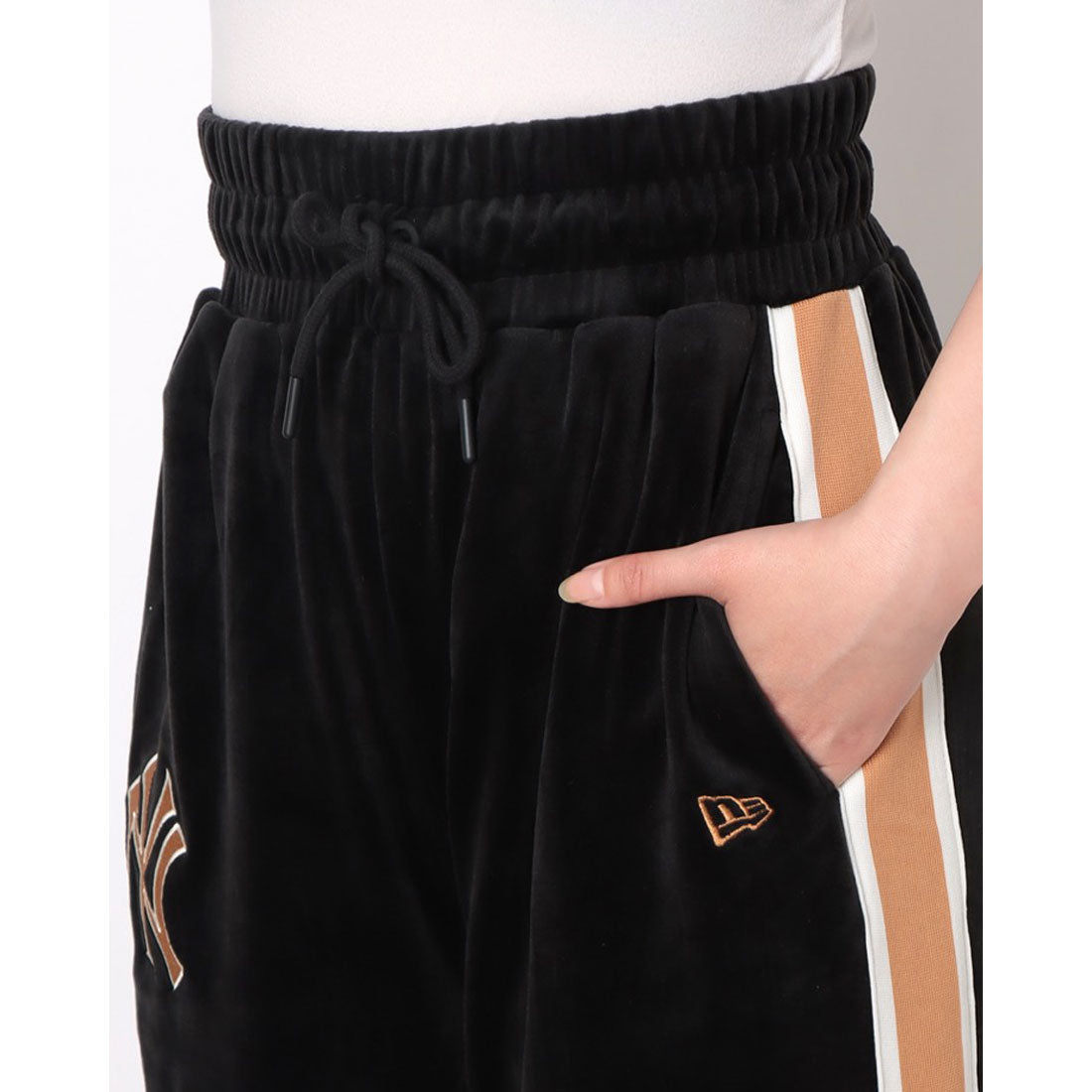 ニューエラ NEW ERA NEW ERA ニューエラ レディース ベロア トラック ロングパンツ MLB VELOUR TRCK PANT (NY ブラック) NY ブラック