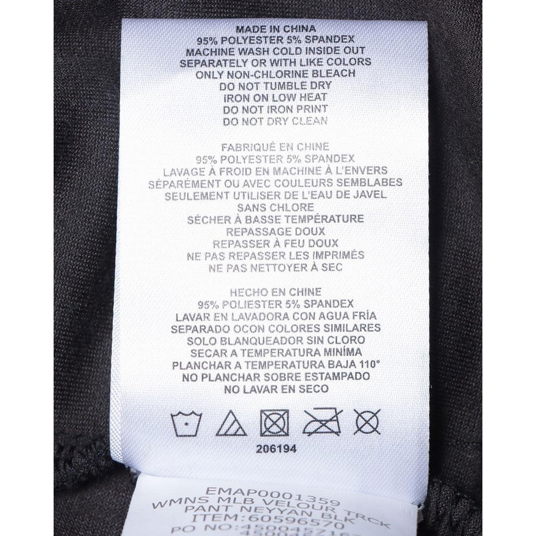 ニューエラ NEW ERA NEW ERA ニューエラ レディース ベロア トラック ロングパンツ MLB VELOUR TRCK PANT (NY ブラック) NY ブラック