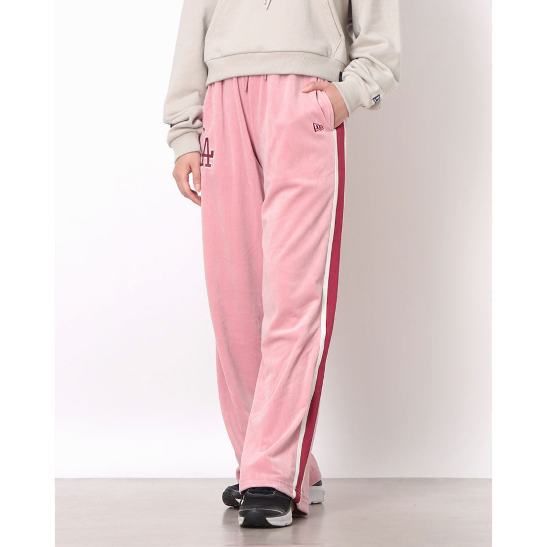 ニューエラ NEW ERA NEW ERA ニューエラ レディース ベロア トラック ロングパンツ MLB VELOUR TRCK PANT (LA ピンク) LA ピンク