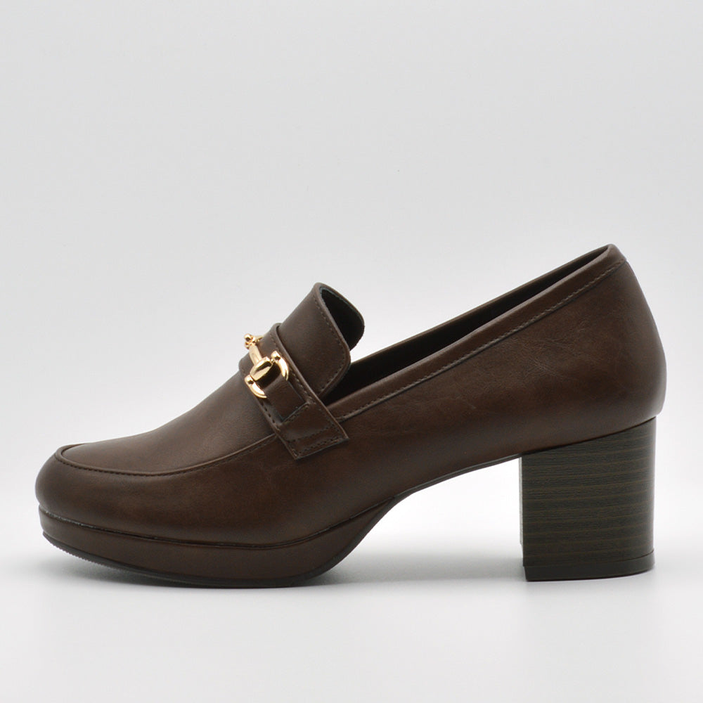 ニューヨークスターズ ボブソン NEW YORK STARS BOBSON パンプス レディース NYBビット 8522 NEW YORK STARS BOBSON ローファー 厚底 滑りにくい (ブラウン) ブラウン