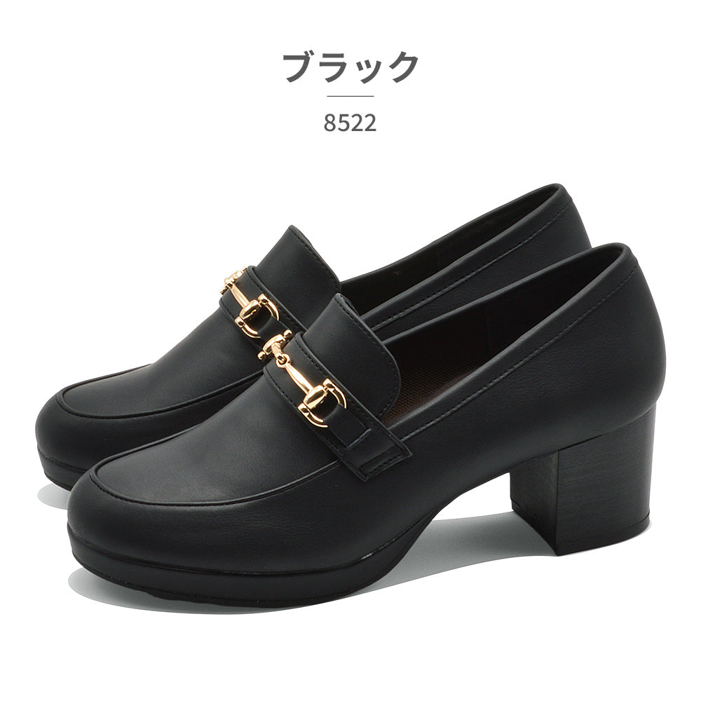 ニューヨークスターズ ボブソン NEW YORK STARS BOBSON パンプス レディース NYBビット 8522 NEW YORK STARS BOBSON ローファー 厚底 滑りにくい (ブラック) ブラック