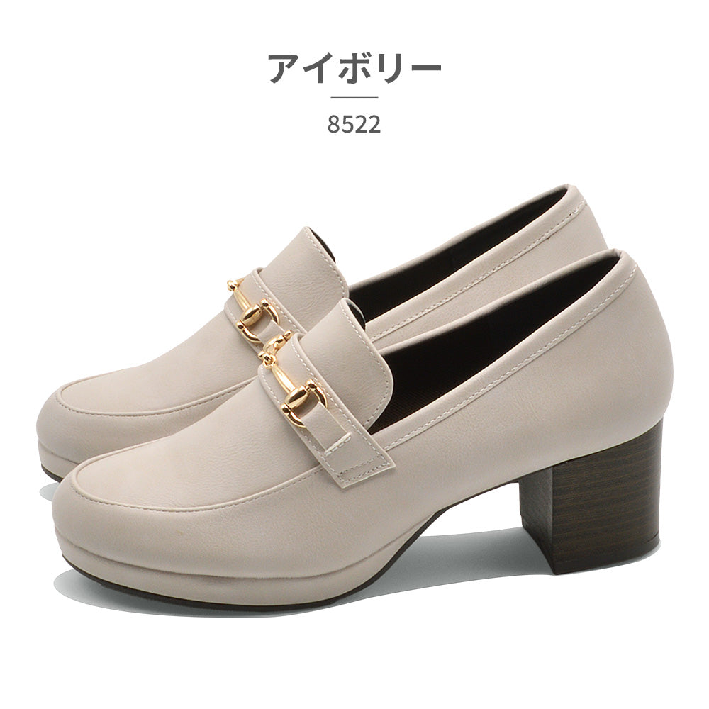 ニューヨークスターズ ボブソン NEW YORK STARS BOBSON パンプス レディース NYBビット 8522 NEW YORK STARS BOBSON ローファー 厚底 滑りにくい (ホワイト) ホワイト