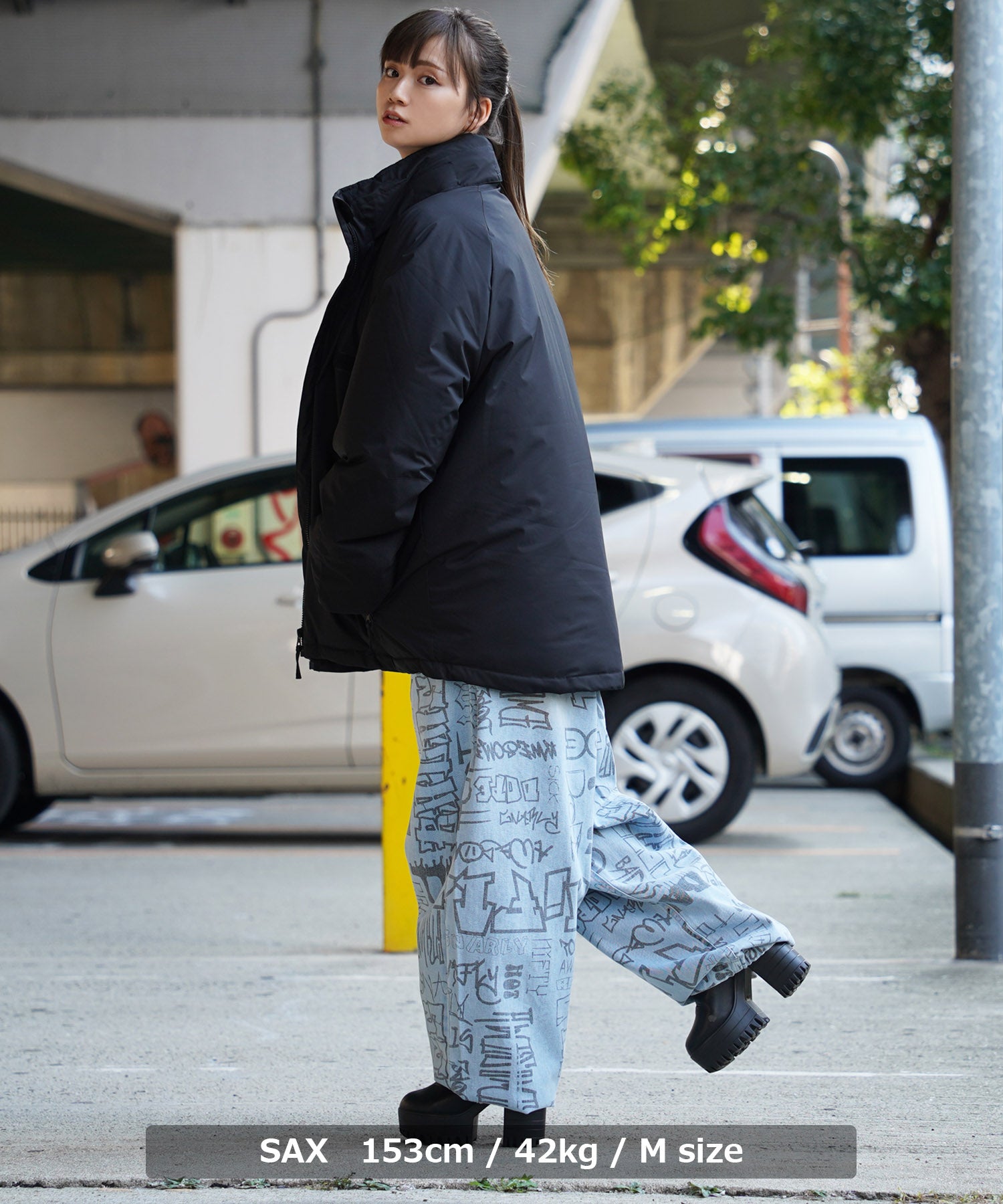 ワンフォークロージング 1111clothing ◆グラフィティアート ワイドデニムパンツ◆ デニム ワイドパンツ メンズ ゆったり デニムパンツ レディース バギーパンツ グラフィティ 文字 総柄 ジーンズ