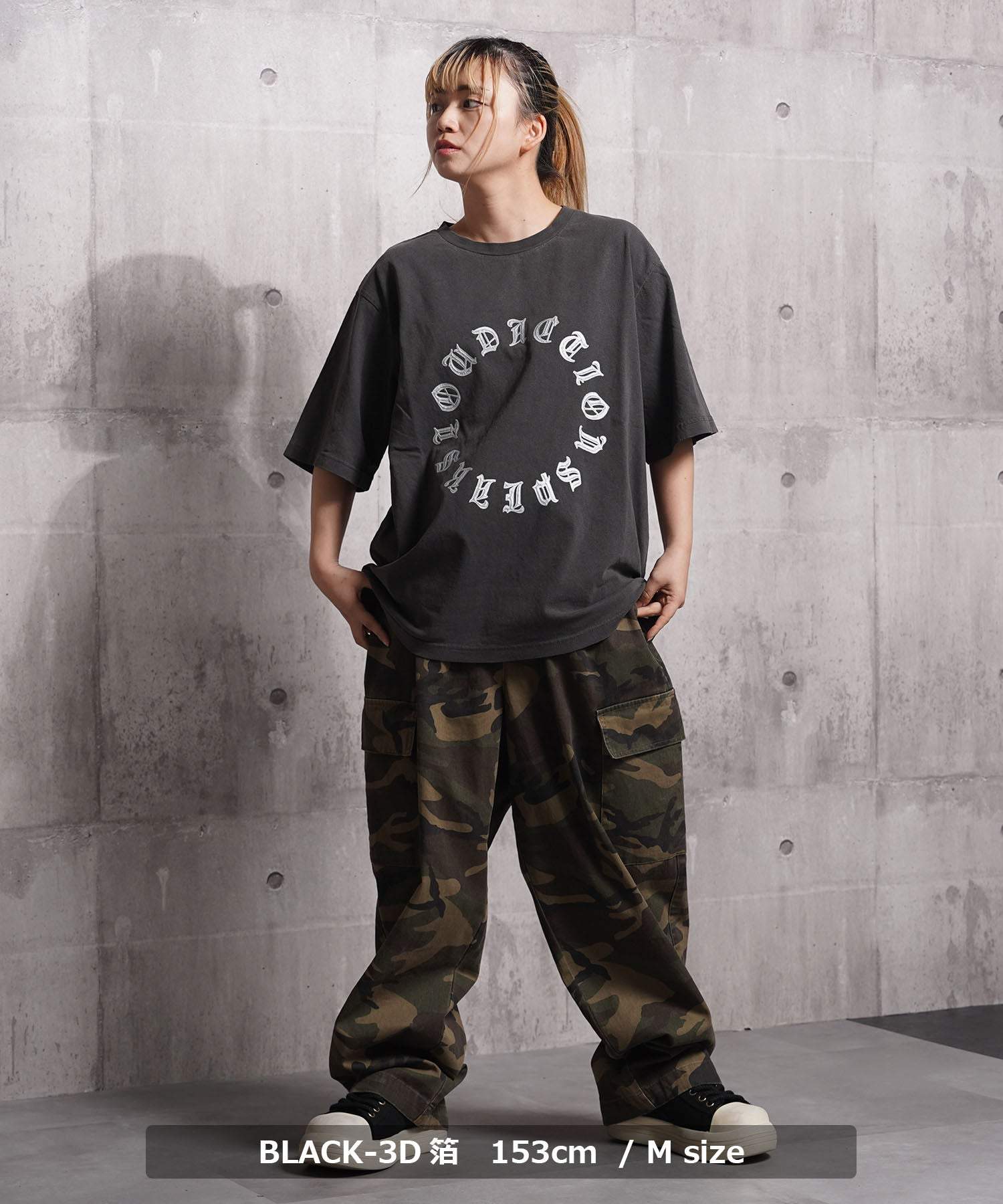 ワンフォークロージング 1111clothing アソートデザイン ピグメントTシャツ (BLACK-スタッズ) BLACK-スタッズ