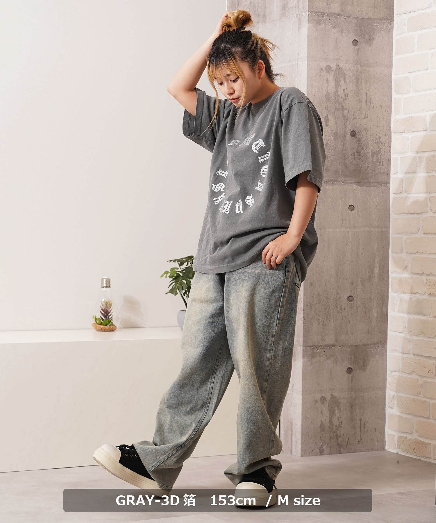 ワンフォークロージング 1111clothing アソートデザイン ピグメントTシャツ (BLACK-スタッズ) BLACK-スタッズ