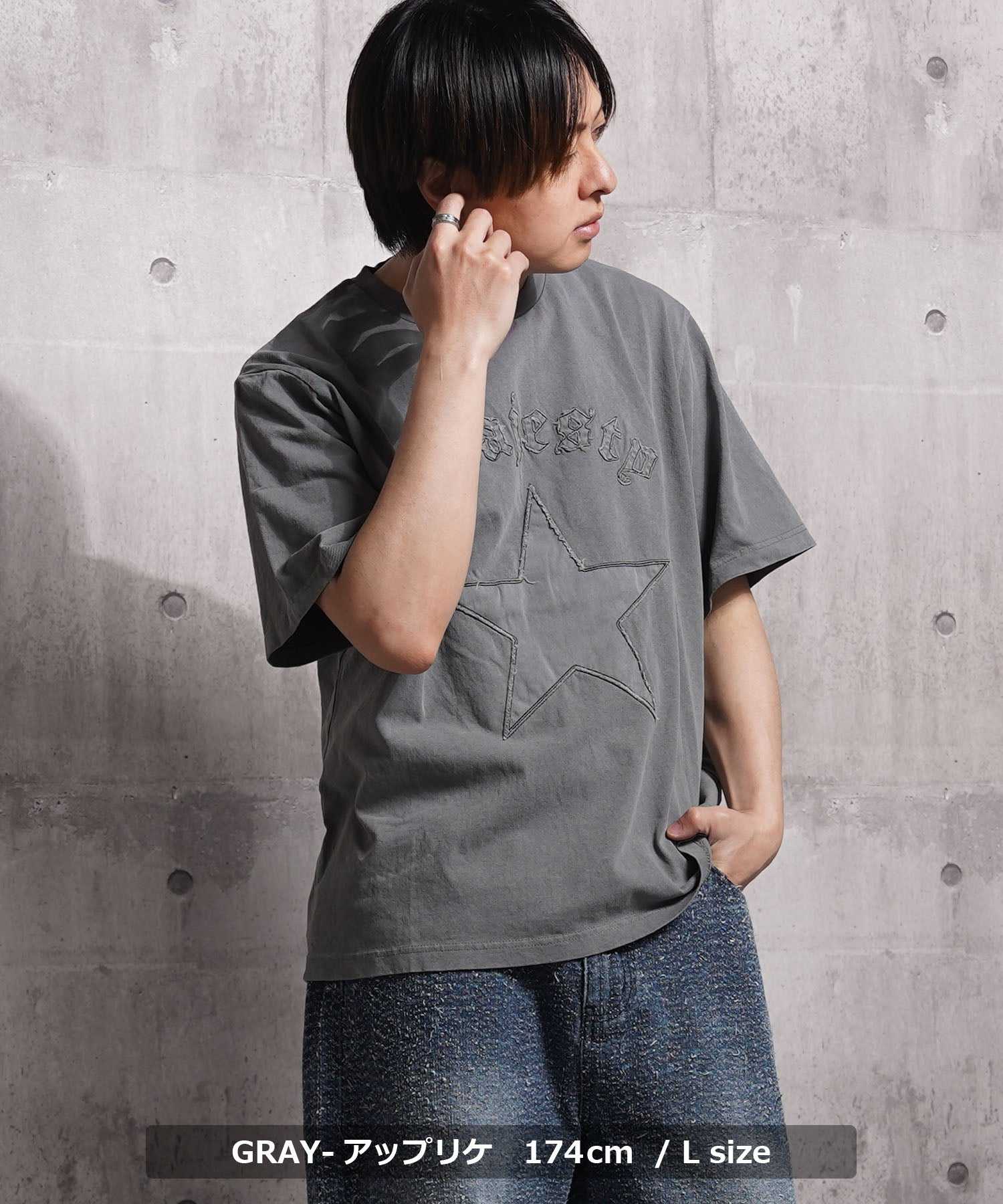 ワンフォークロージング 1111clothing アソートデザイン ピグメントTシャツ (BLACK-スタッズ) BLACK-スタッズ