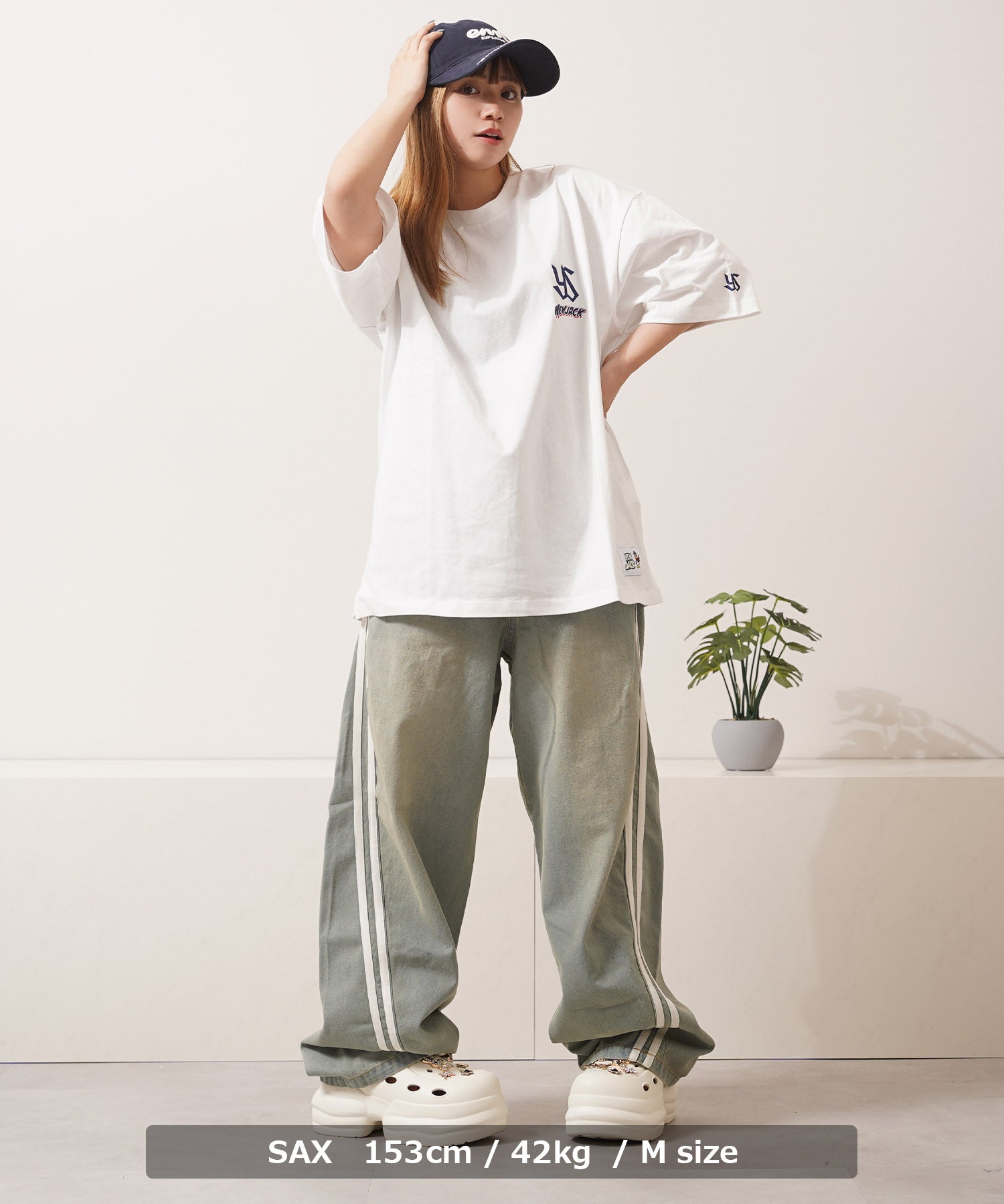 ワンフォークロージング 1111clothing ツイストライン バレルレッグデニム (SAX) SAX