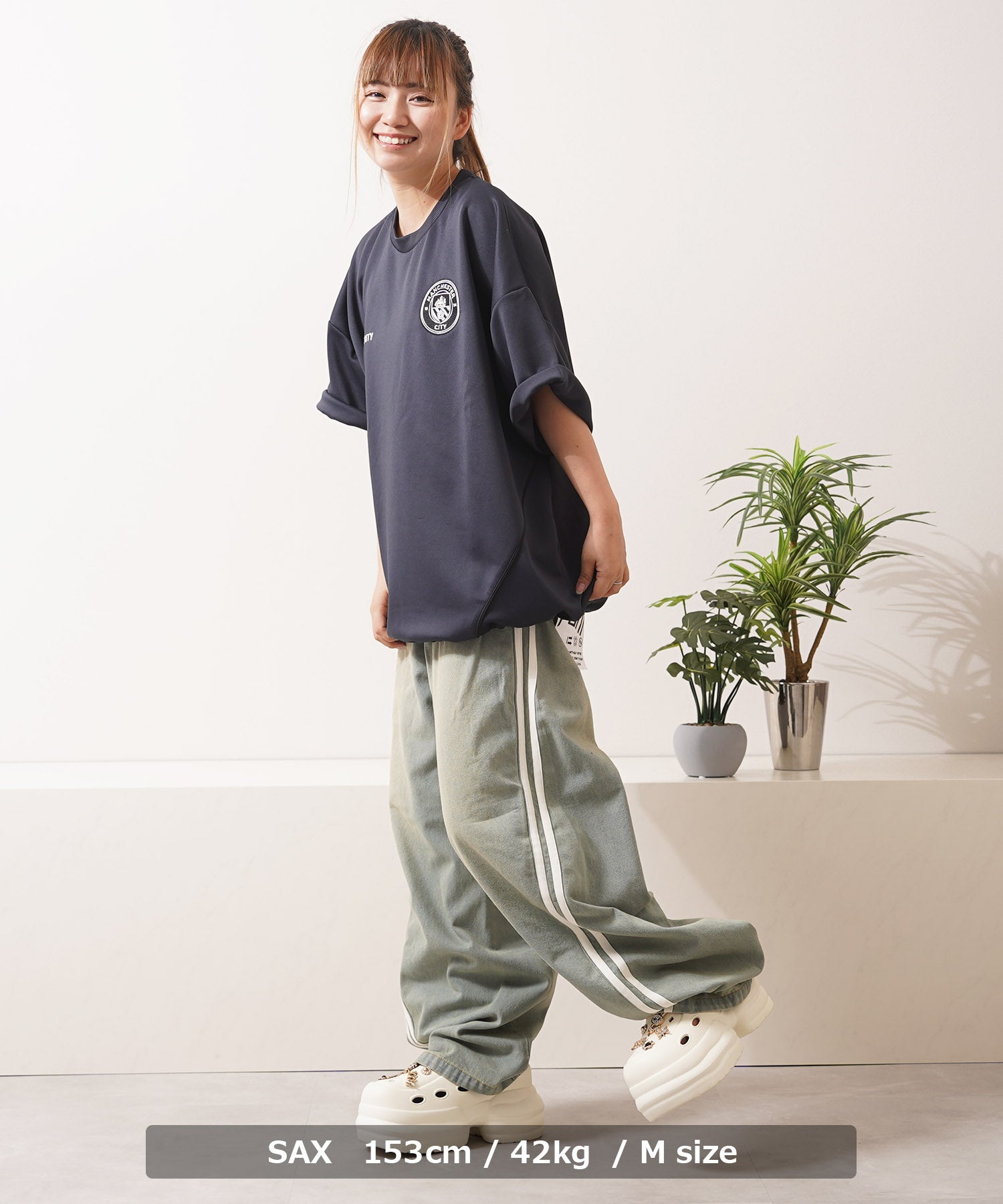 ワンフォークロージング 1111clothing ツイストライン バレルレッグデニム (SAX) SAX