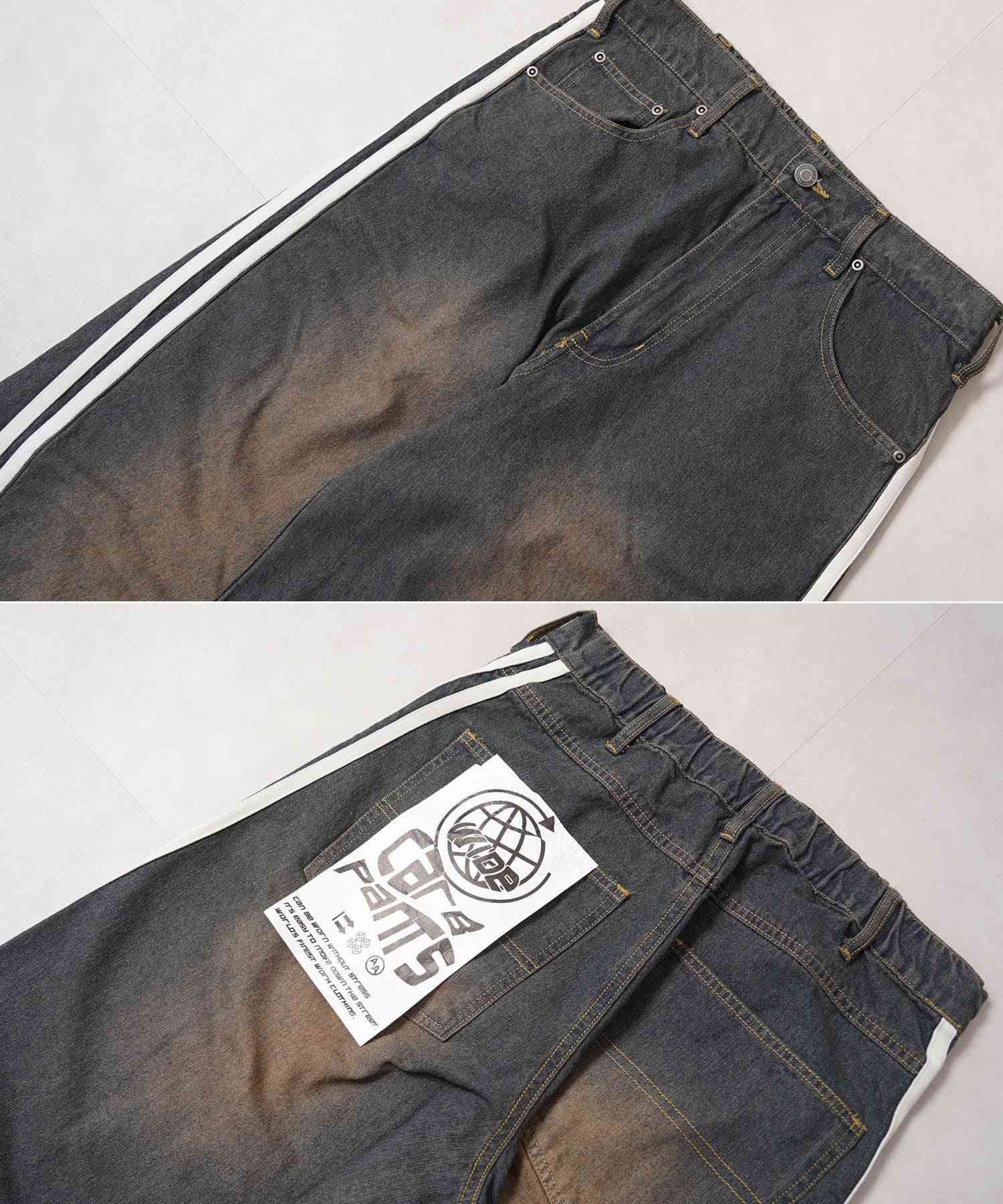 ワンフォークロージング 1111clothing ツイストライン バレルレッグデニム (SAX) SAX