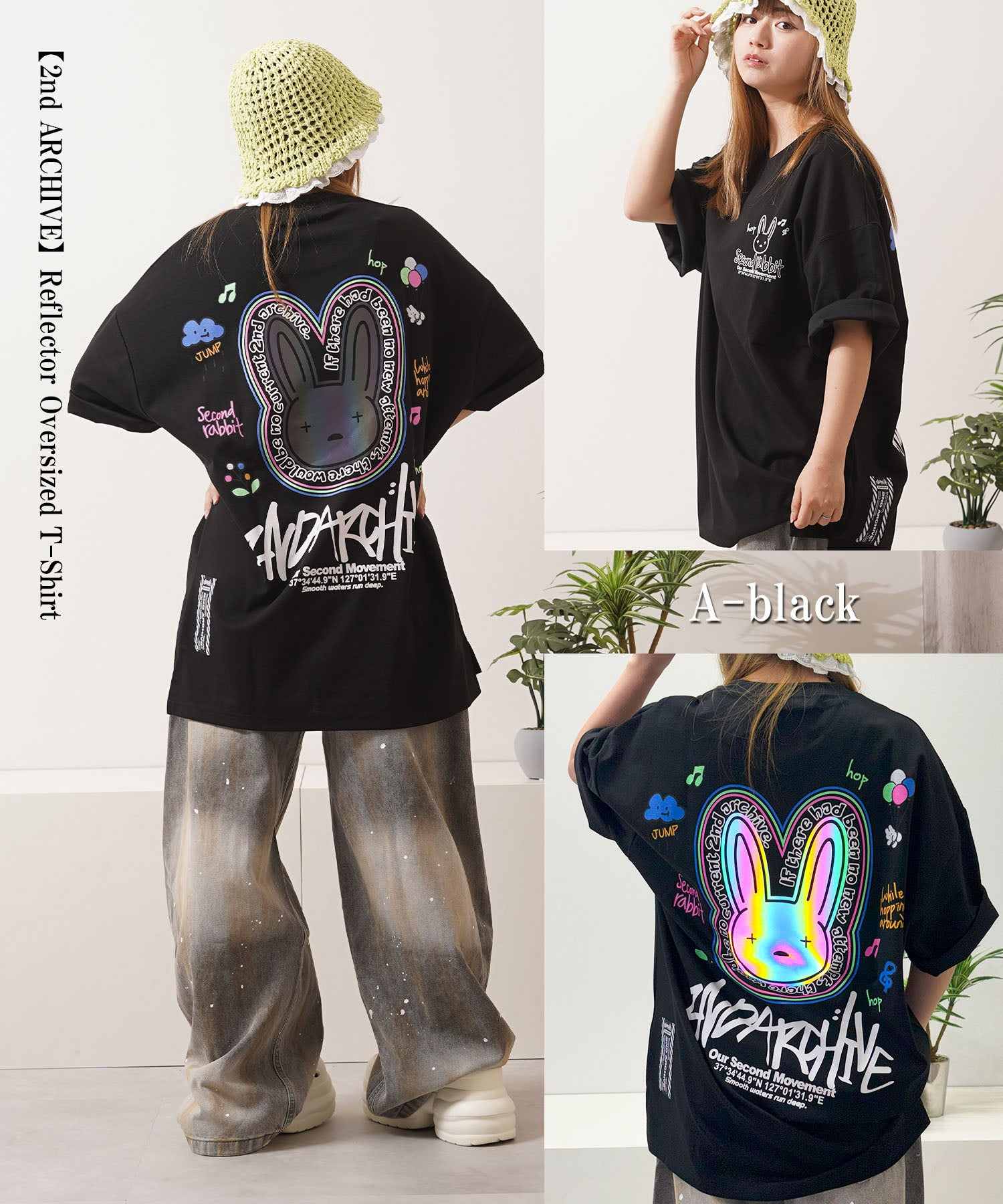 ワンフォークロージング 1111clothing 2nd ARCHIVE リフレクター Tee (C-black) C-black