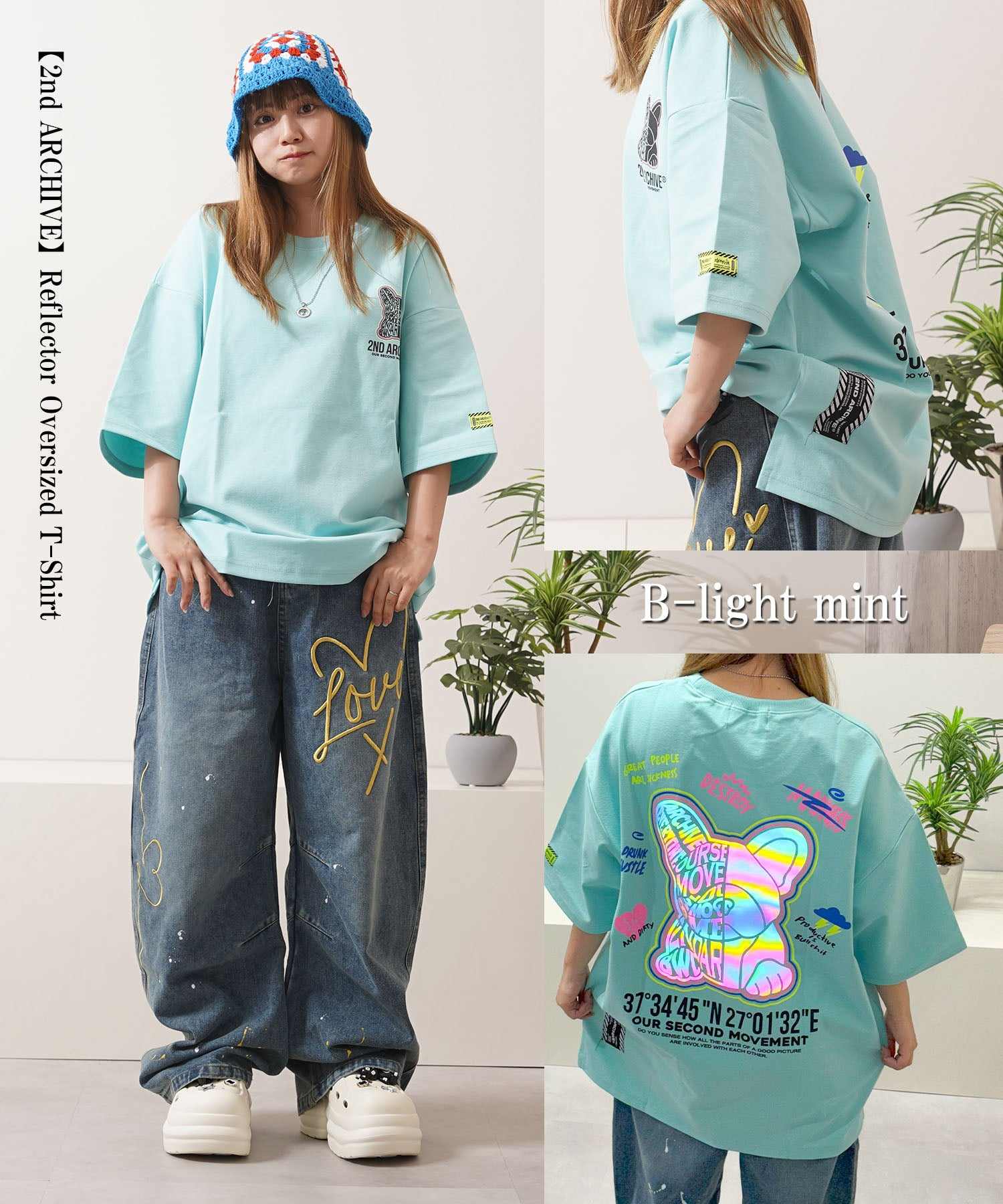 ワンフォークロージング 1111clothing 2nd ARCHIVE リフレクター Tee (C-black) C-black