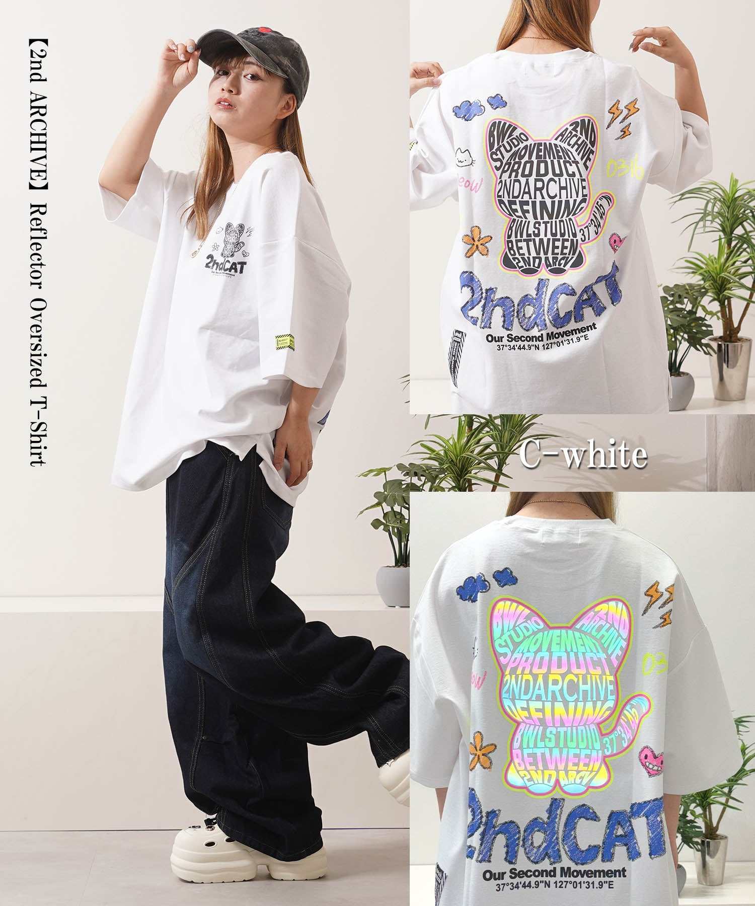 ワンフォークロージング 1111clothing 2nd ARCHIVE リフレクター Tee (C-black) C-black