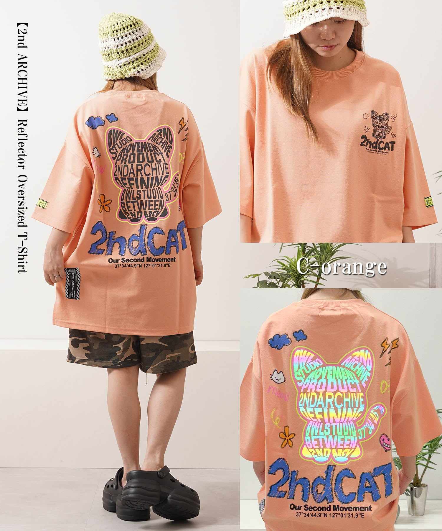 ワンフォークロージング 1111clothing 2nd ARCHIVE リフレクター Tee (C-black) C-black