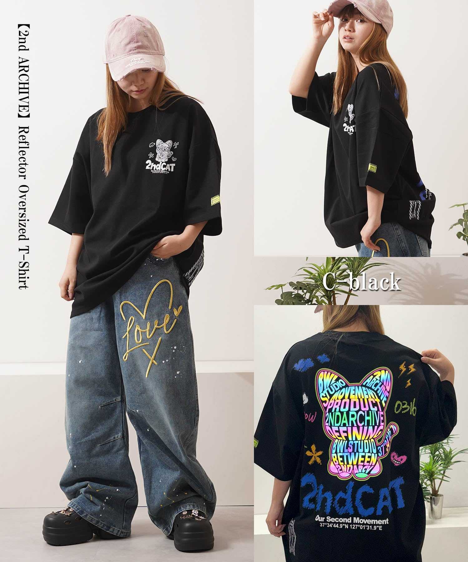 ワンフォークロージング 1111clothing 2nd ARCHIVE リフレクター Tee (C-black) C-black