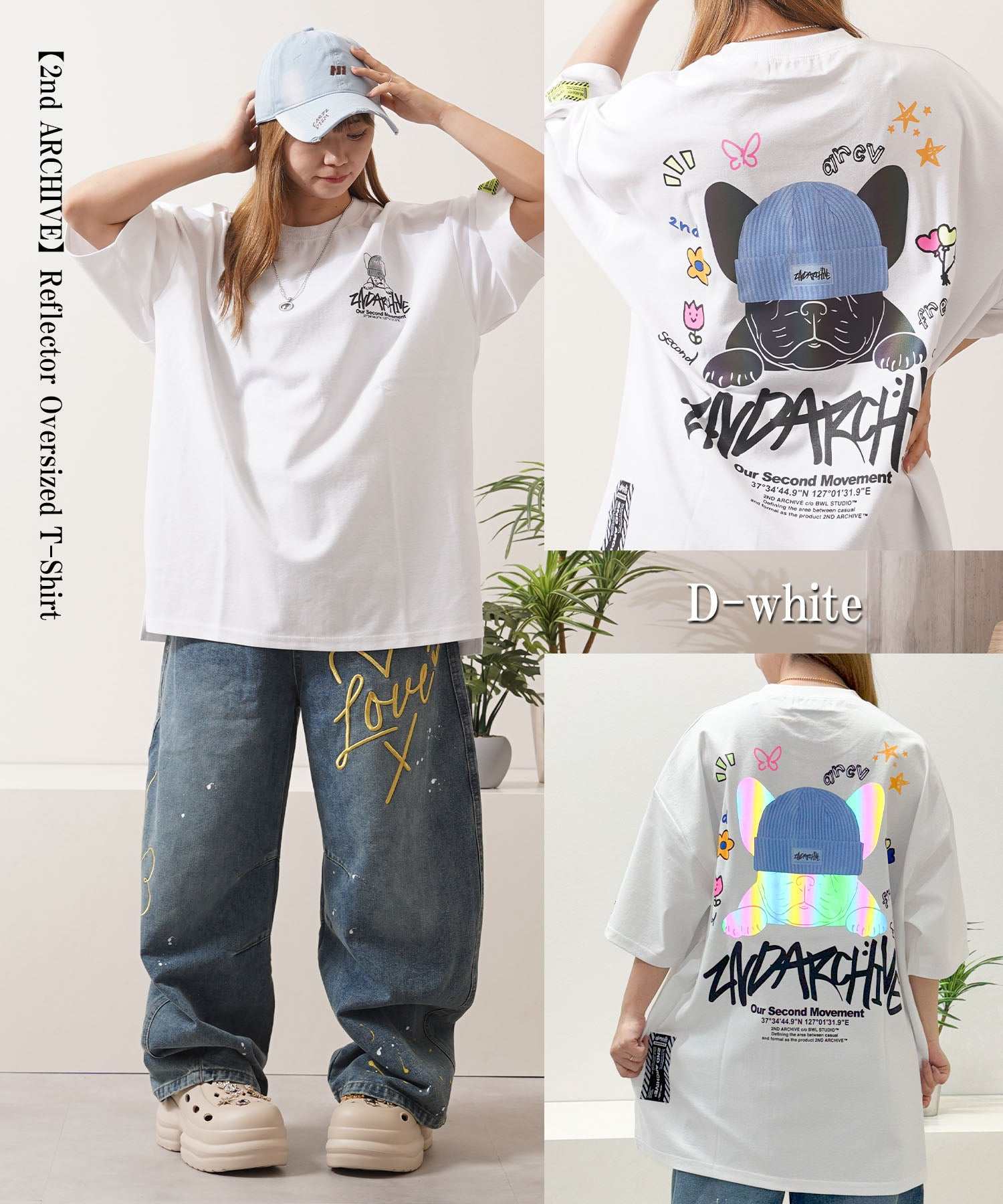 ワンフォークロージング 1111clothing 2nd ARCHIVE リフレクター Tee (C-black) C-black