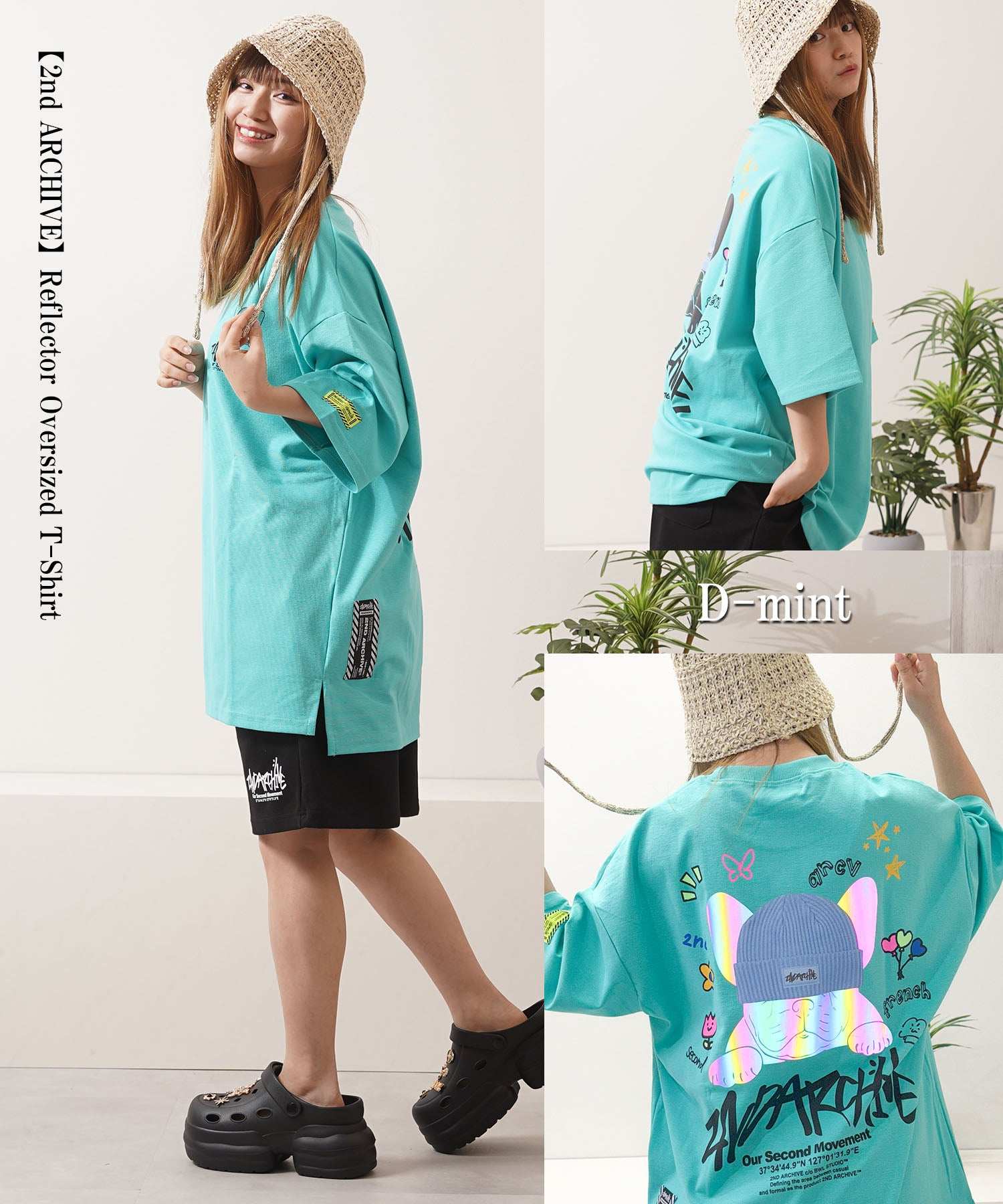 ワンフォークロージング 1111clothing 2nd ARCHIVE リフレクター Tee (C-black) C-black