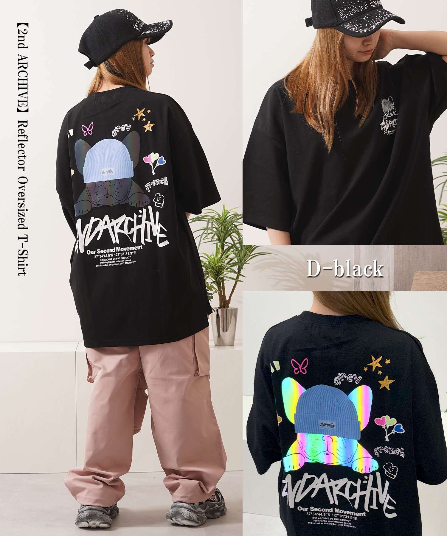 ワンフォークロージング 1111clothing 2nd ARCHIVE リフレクター Tee (C-black) C-black