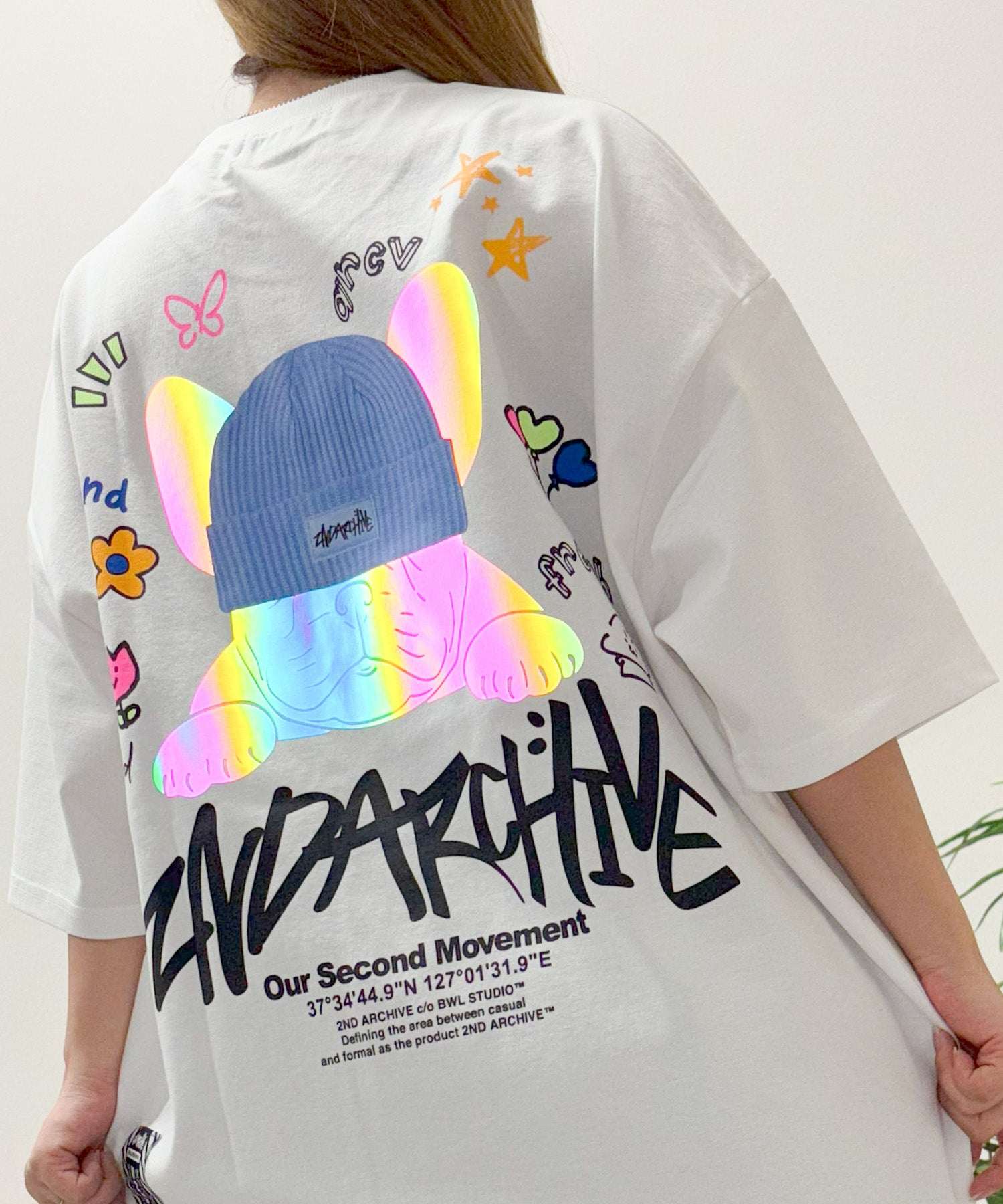 ワンフォークロージング 1111clothing 2nd ARCHIVE リフレクター Tee (D-white) D-white